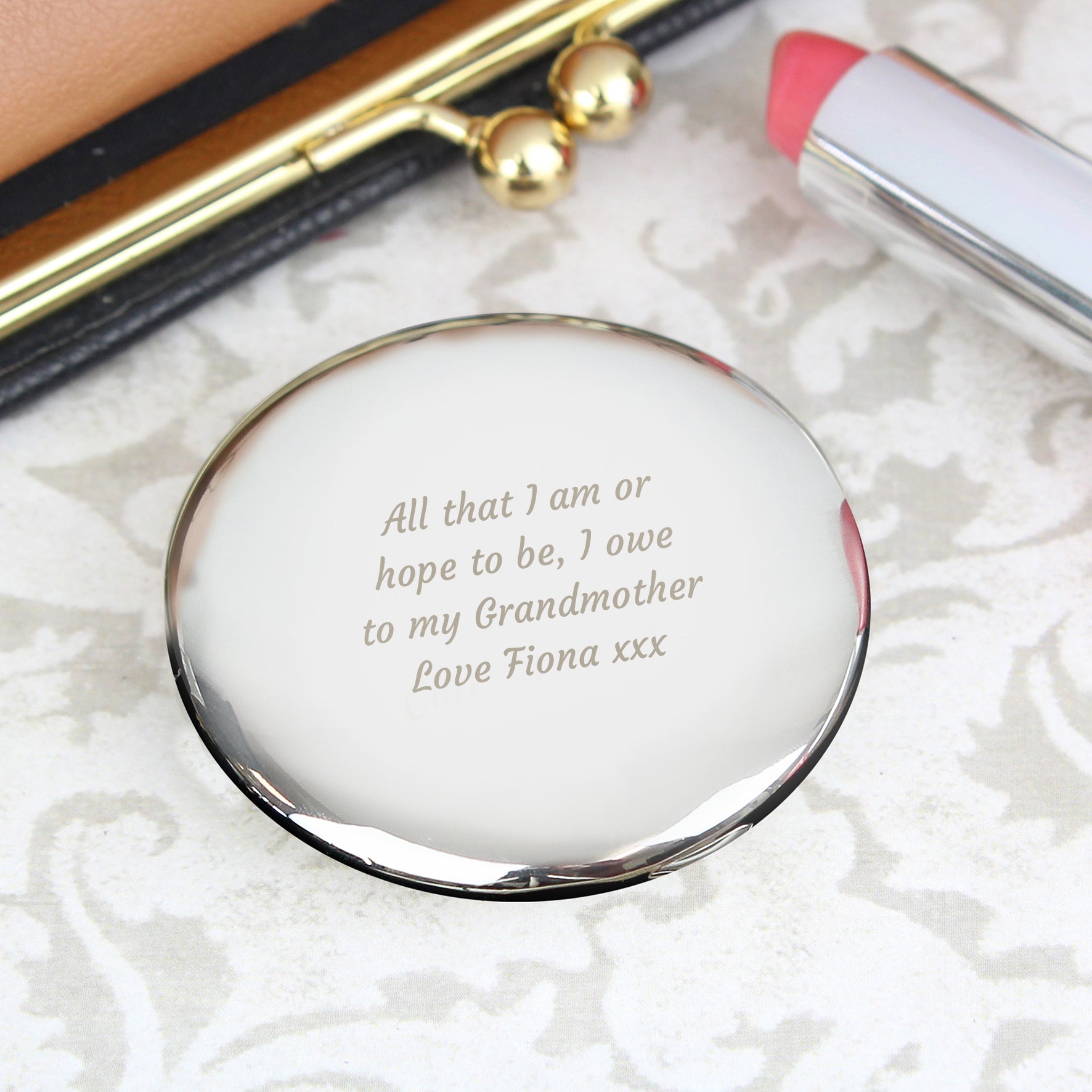 Personalised Any Message Compact Mirror - gift & personalise