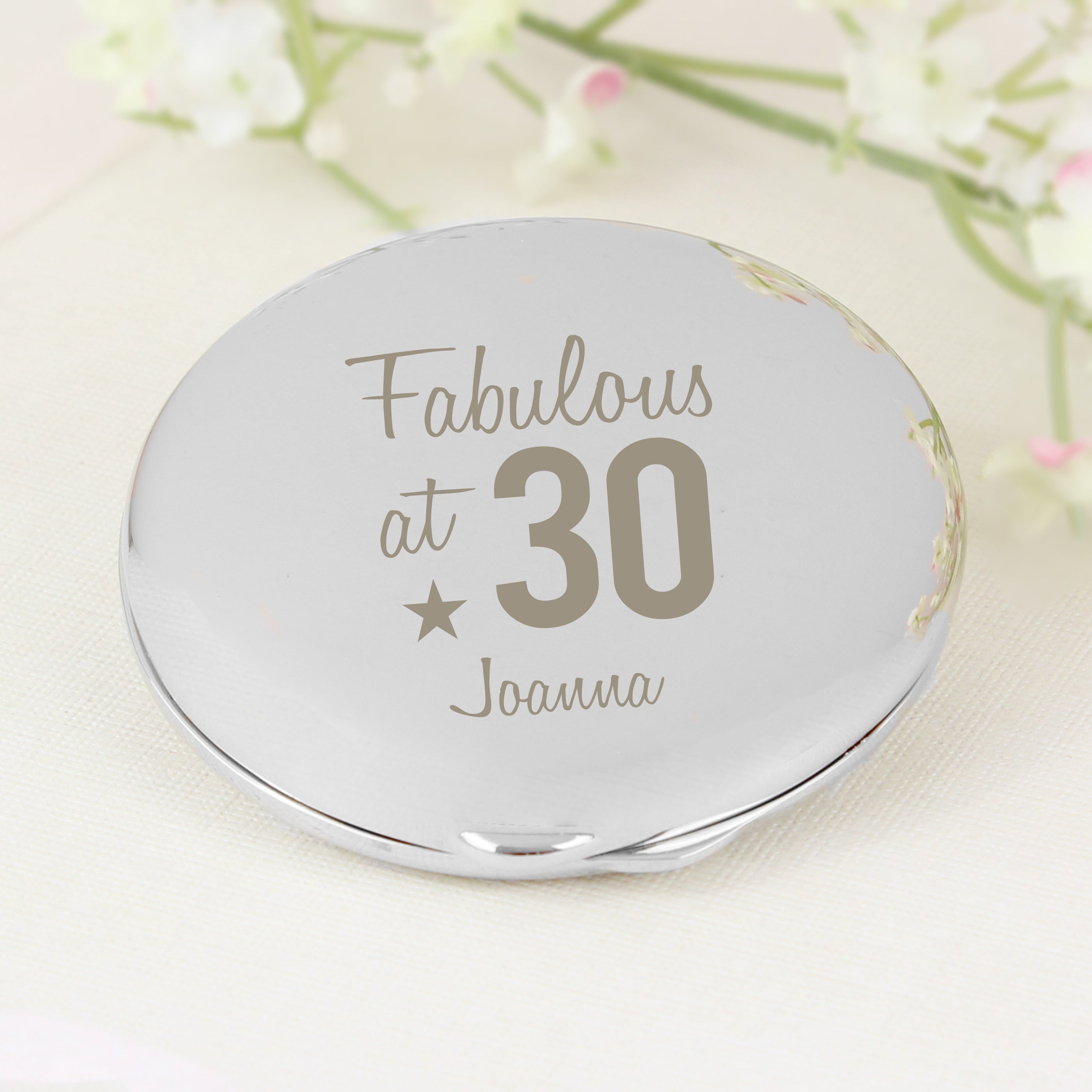 Personalised Fabulous Birthday Big Age Compact Mirror - gift & personalise