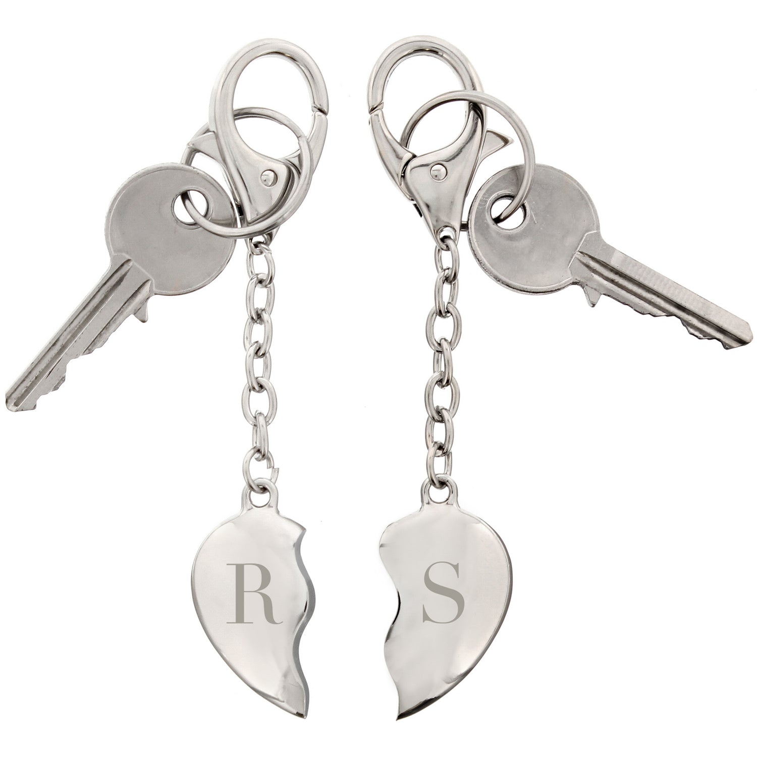 Personalised Initials Two Hearts Keyring - gift & personalise