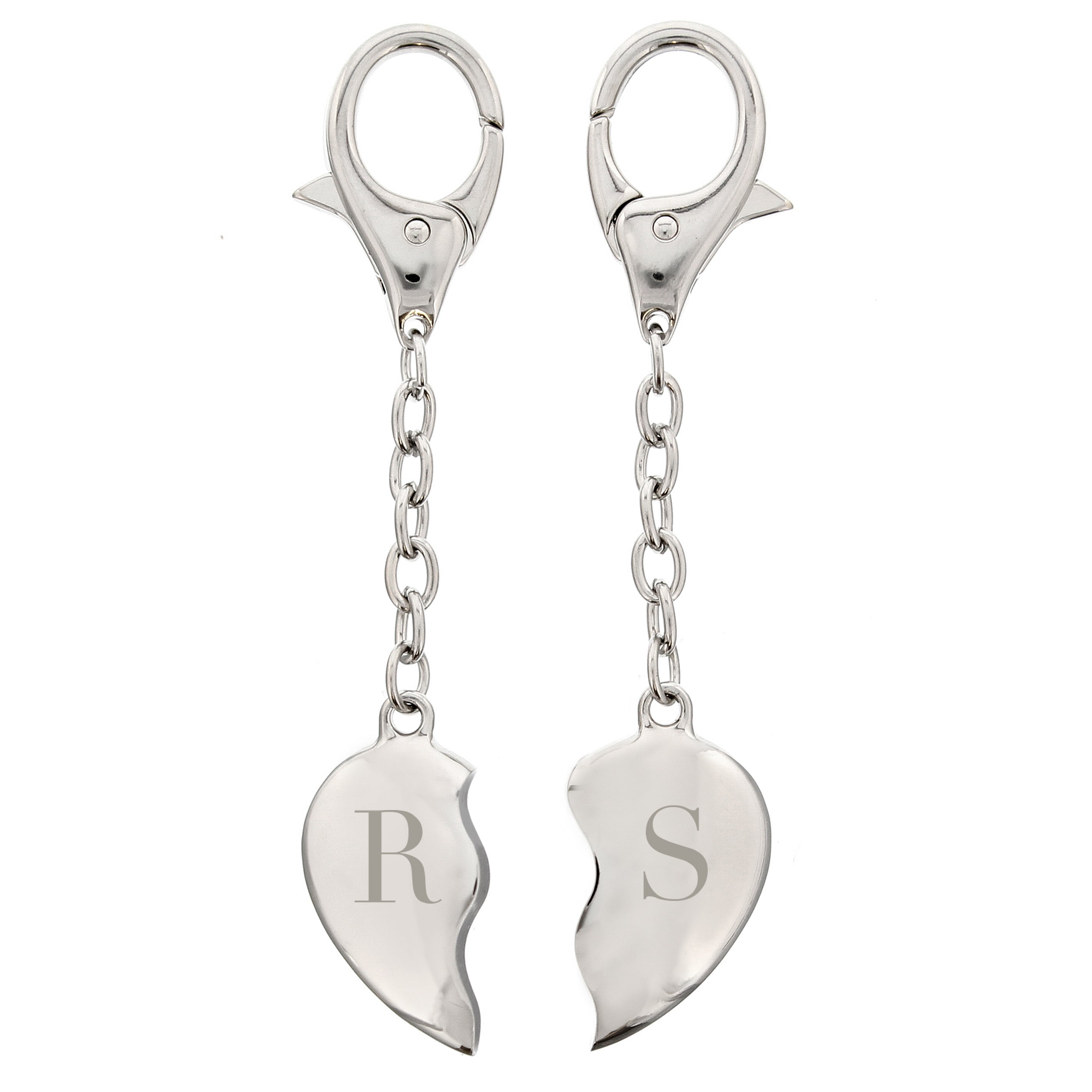 Personalised Initials Two Hearts Keyring - gift & personalise