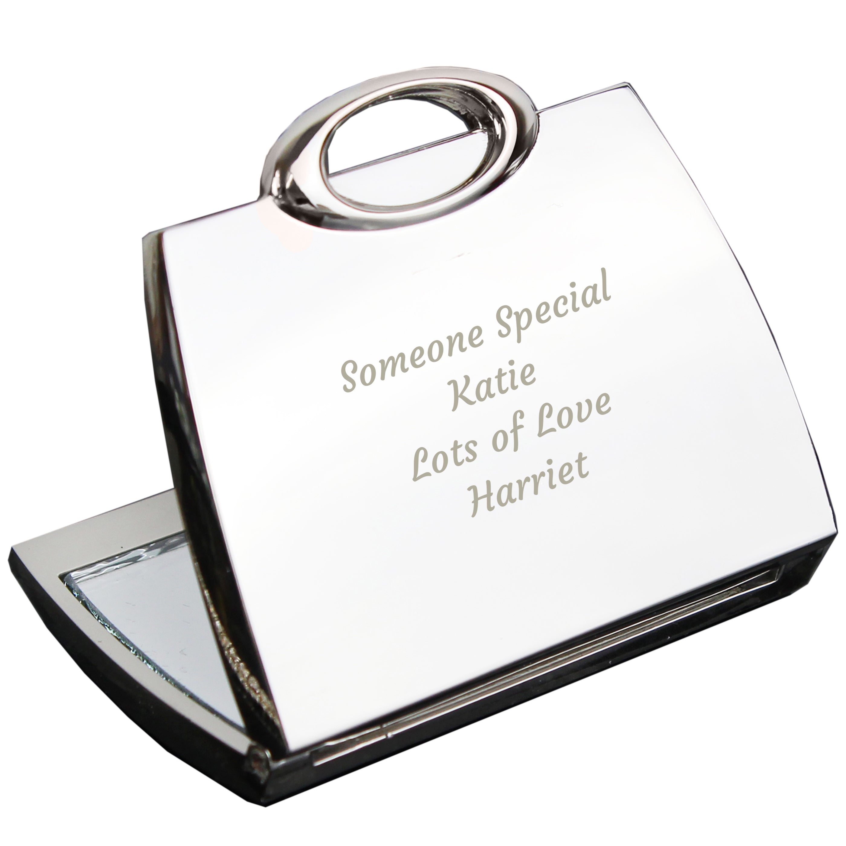 Personalised Any Message Handbag Compact Mirror - gift & personalise