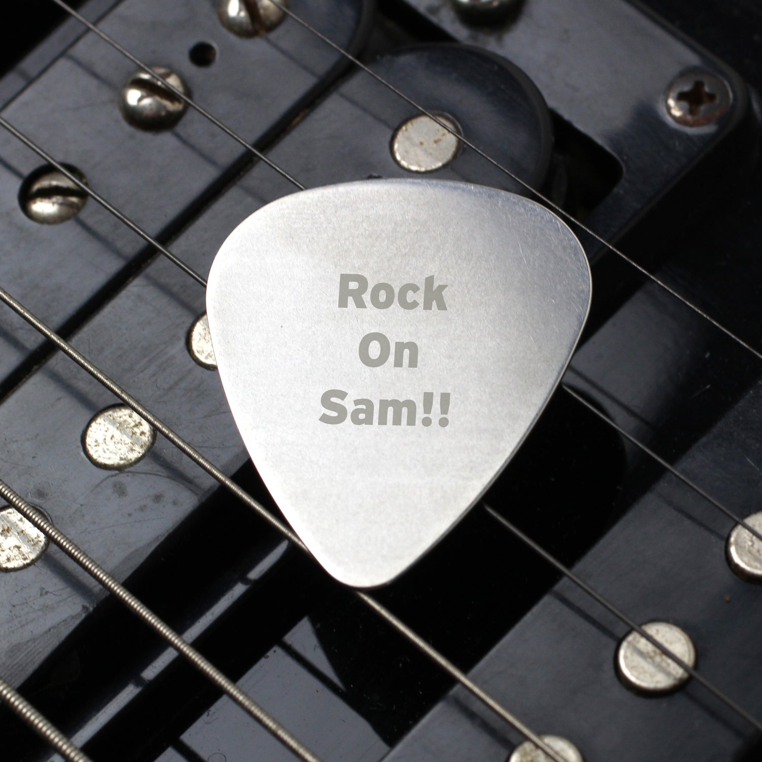 Personalised Silver Plectrum - gift & personalise