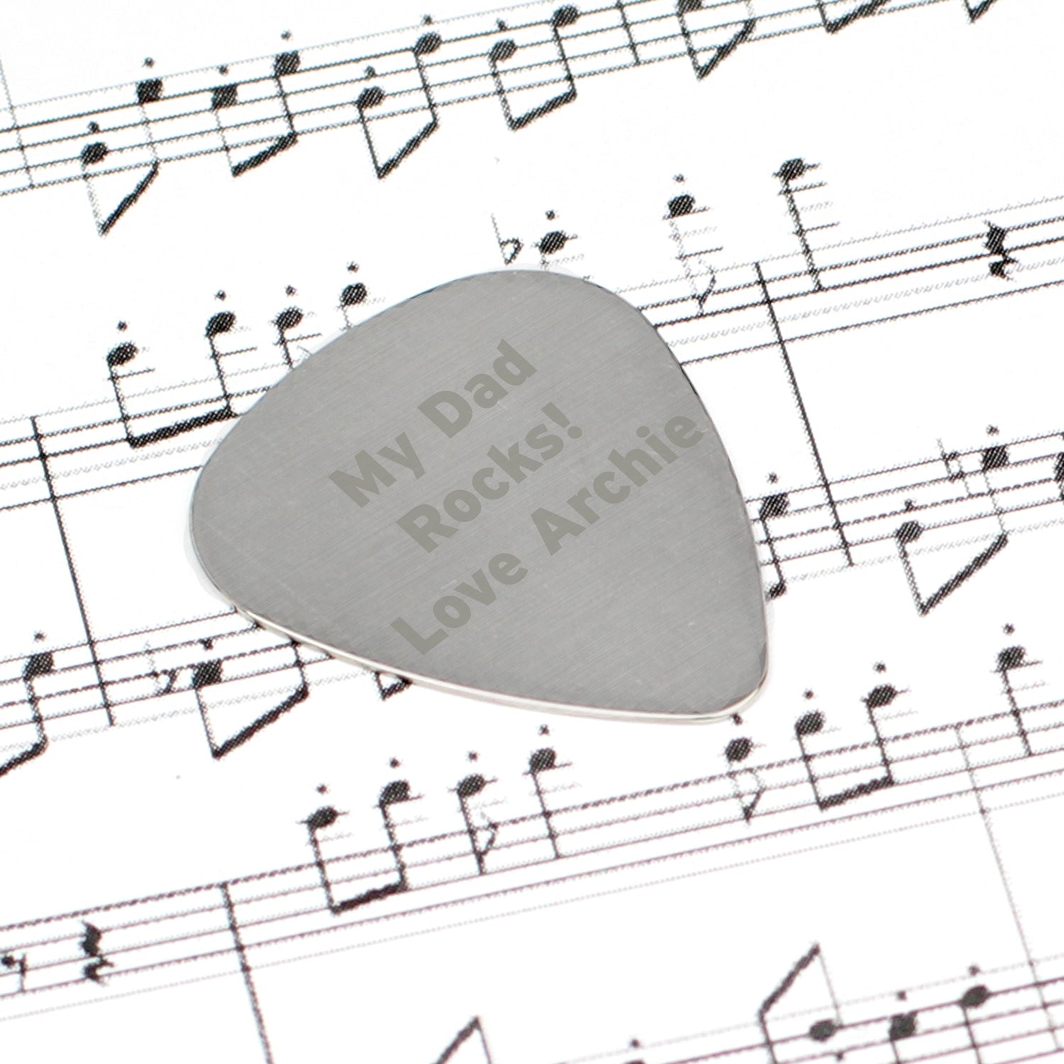 Personalised Silver Plectrum - gift & personalise