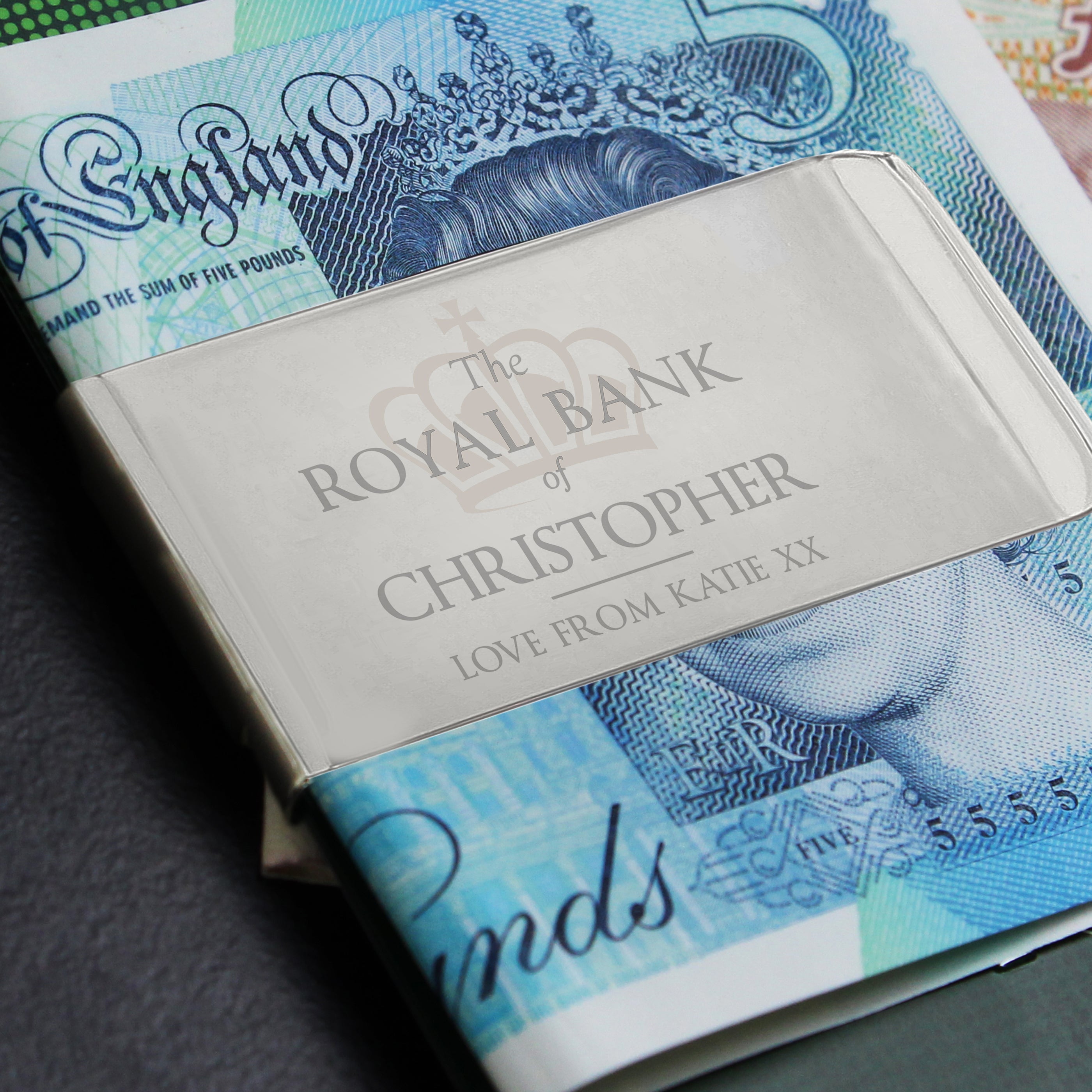 Personalised 'Royal Bank of...' Money Clip - gift & personalise