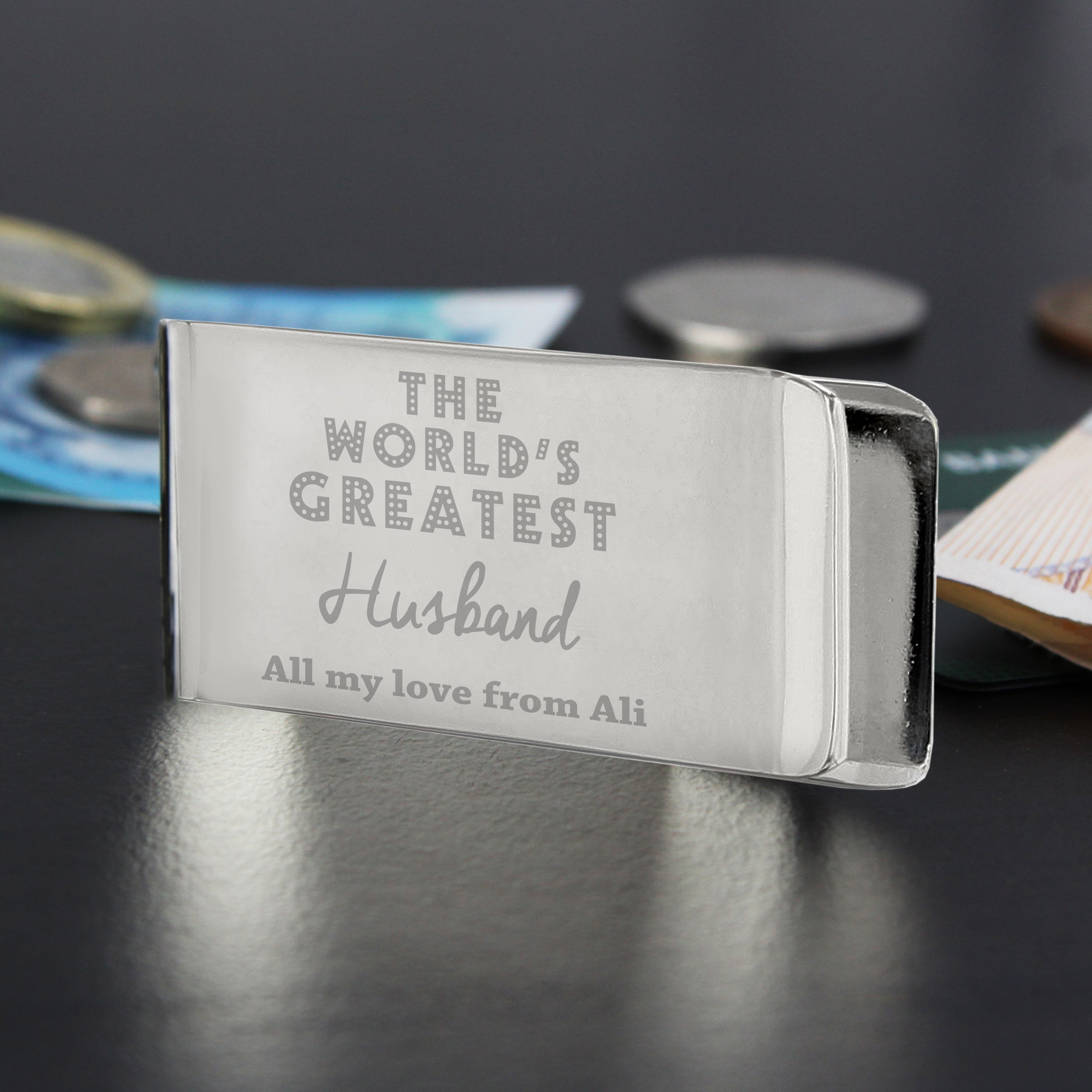 Personalised 'World's Greatest' Money Clip - gift & personalise