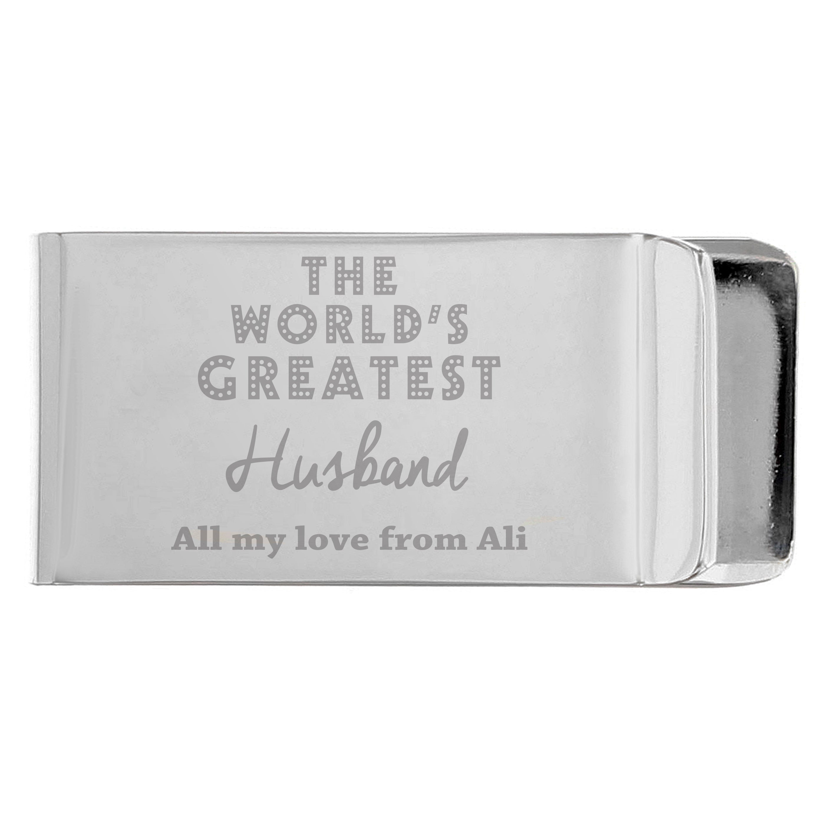 Personalised 'World's Greatest' Money Clip - gift & personalise