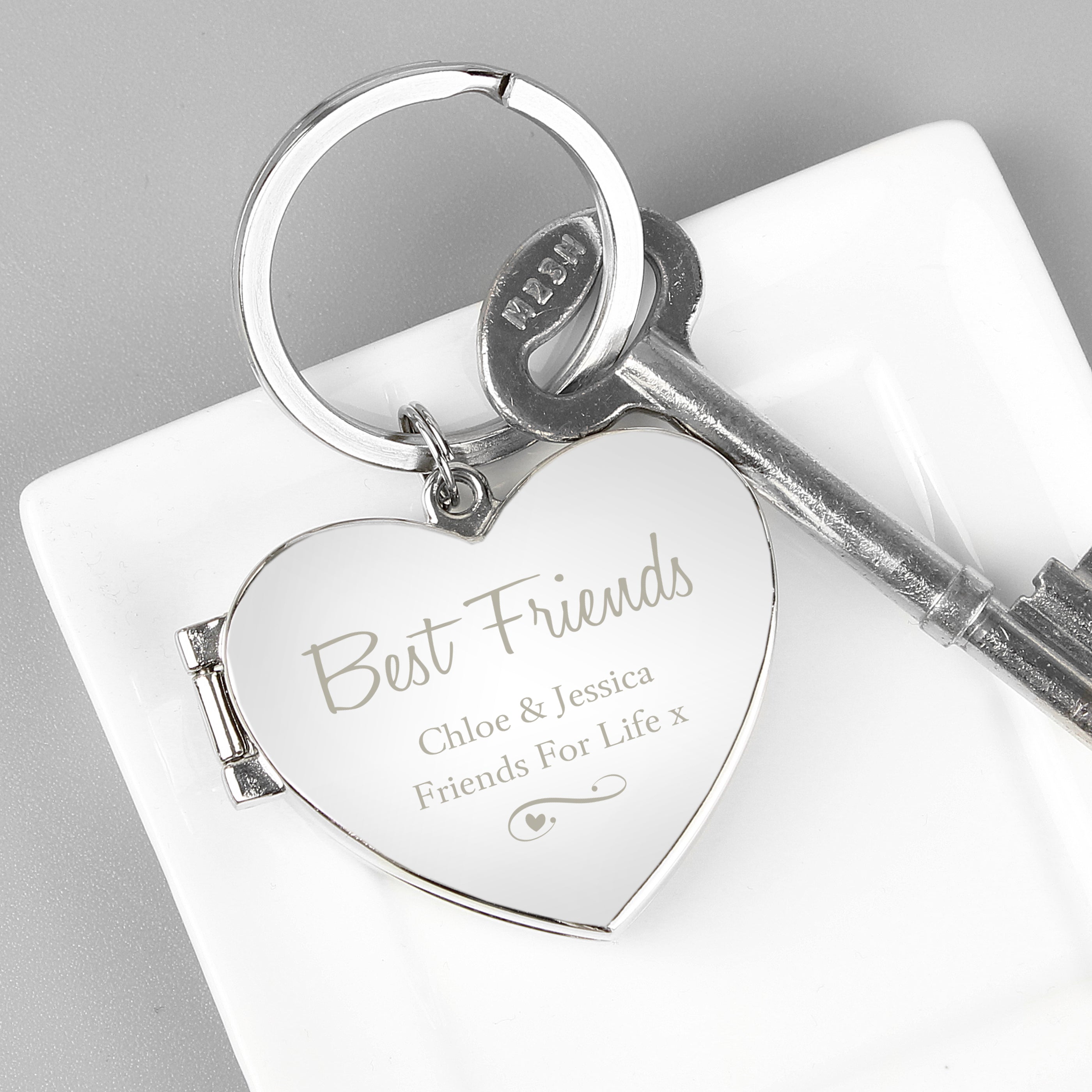 Personalised Swirl Heart Photoframe Keyring - gift & personalise