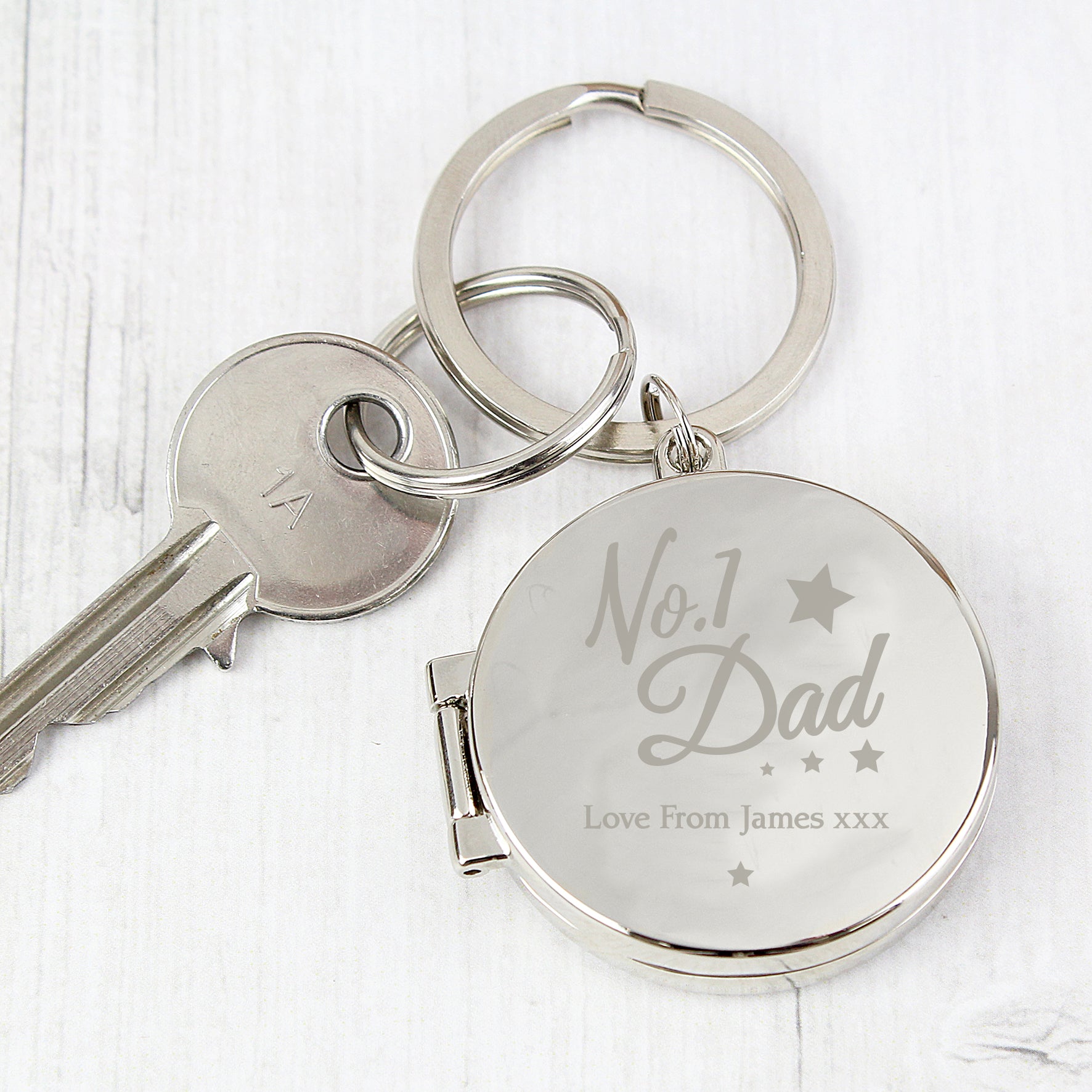 Personalised No.1 Dad Photo Keyring - gift & personalise