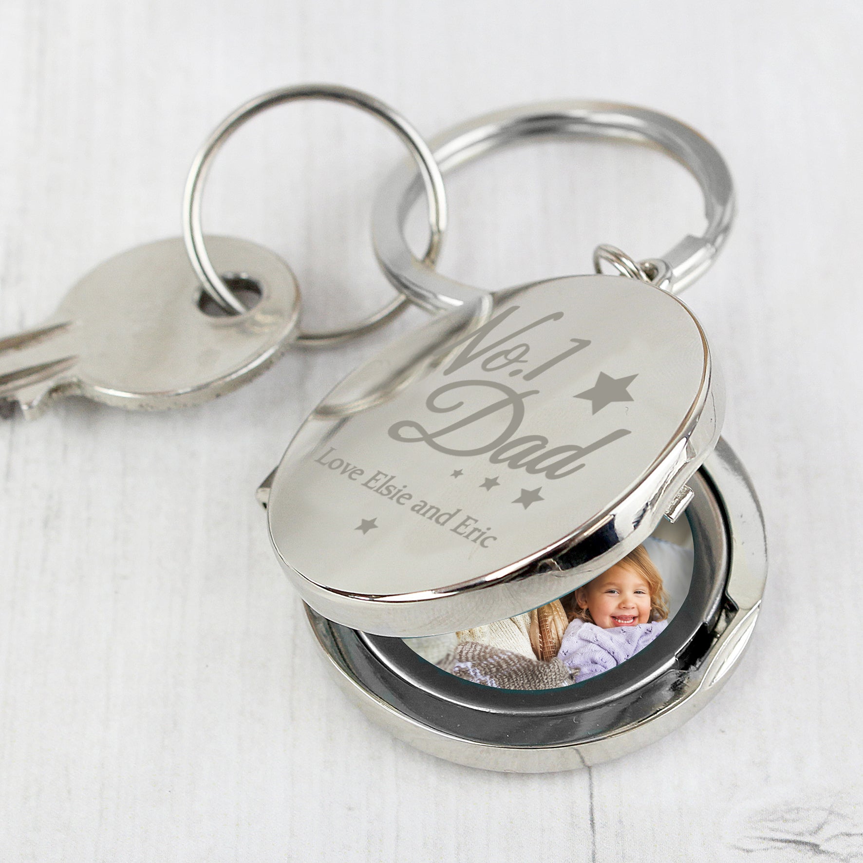 Personalised No.1 Dad Photo Keyring - gift & personalise