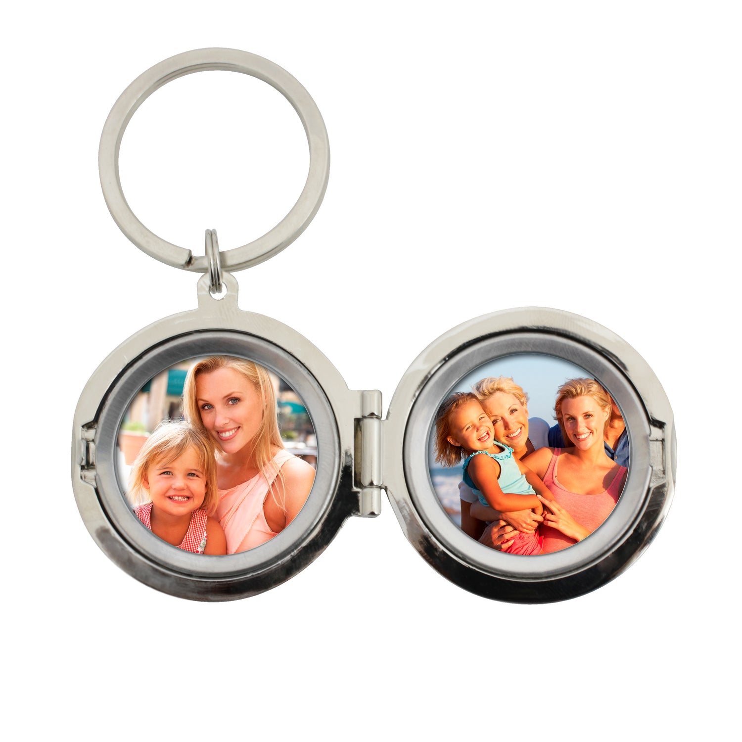 Personalised Heart Motif Round Photo Keyring - gift & personalise