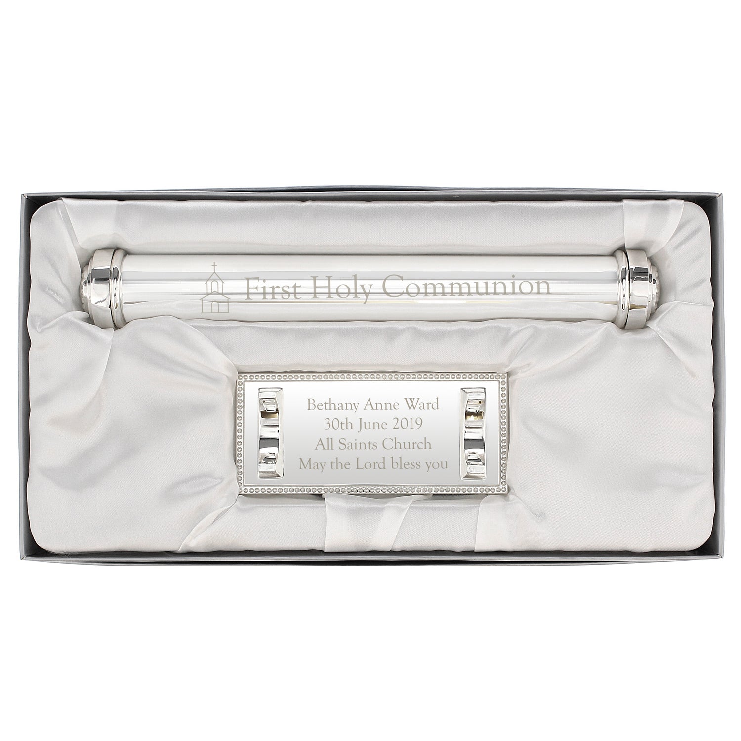 Personalised First Holy Communion Silver Plated Certificate Holder - gift & personalise