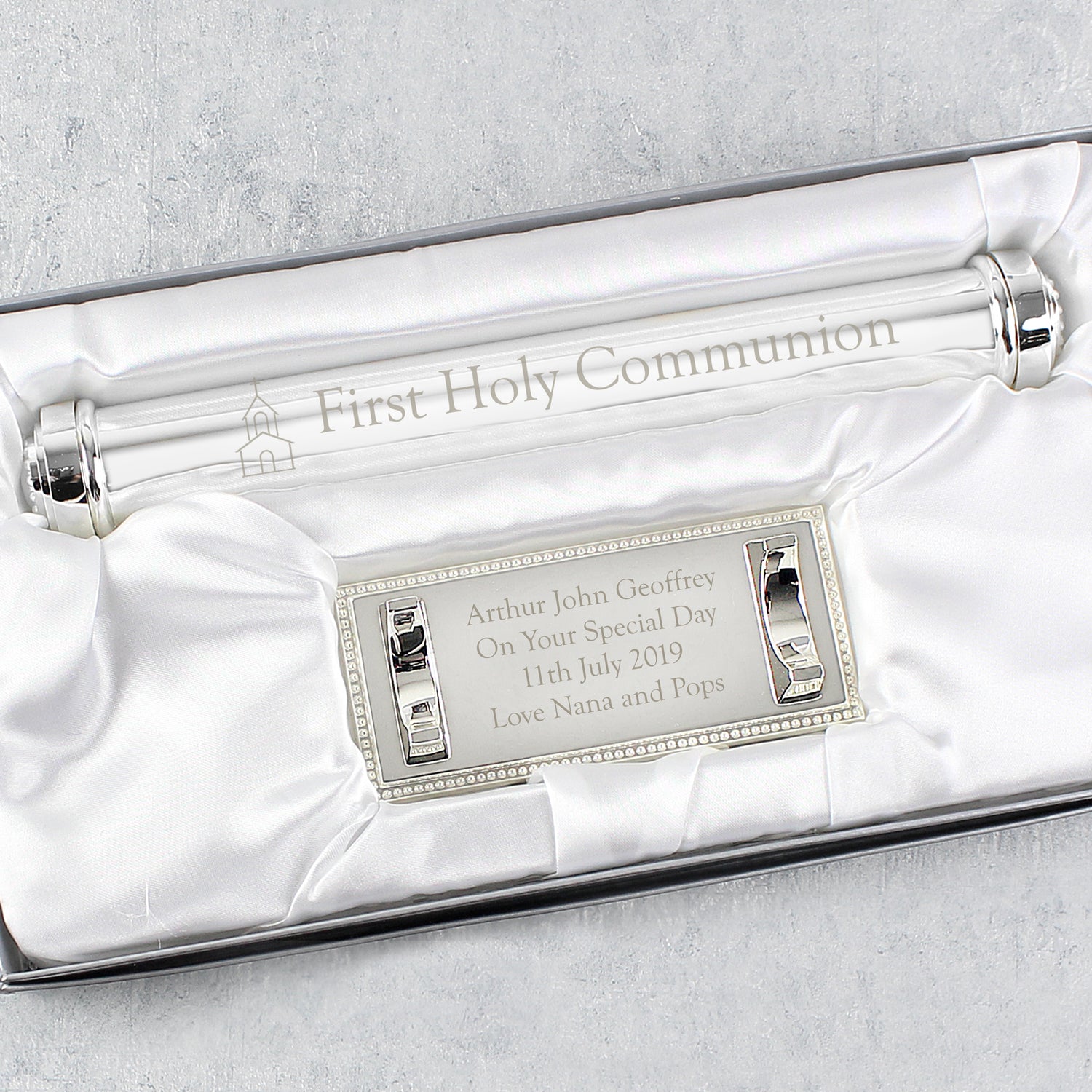 Personalised First Holy Communion Silver Plated Certificate Holder - gift & personalise