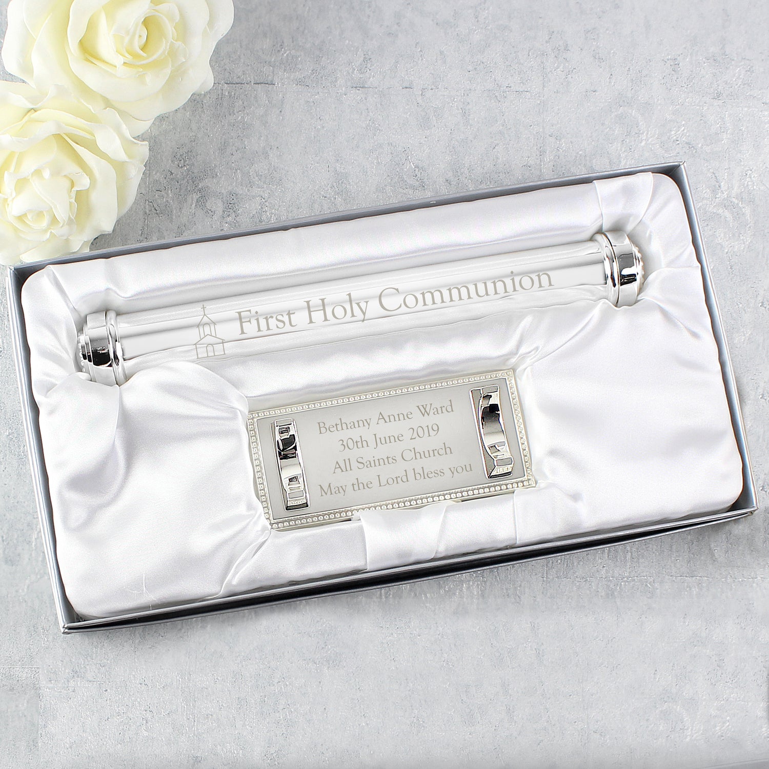 Personalised First Holy Communion Silver Plated Certificate Holder - gift & personalise