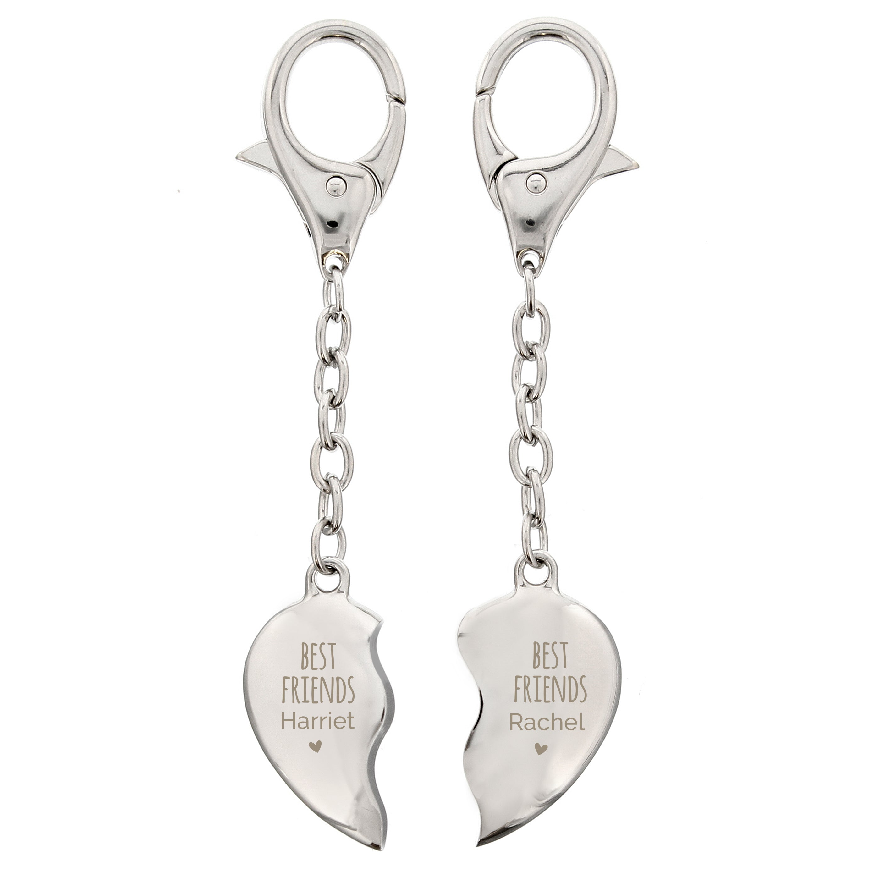 Personalised Best Friends Two Hearts Keyring - gift & personalise