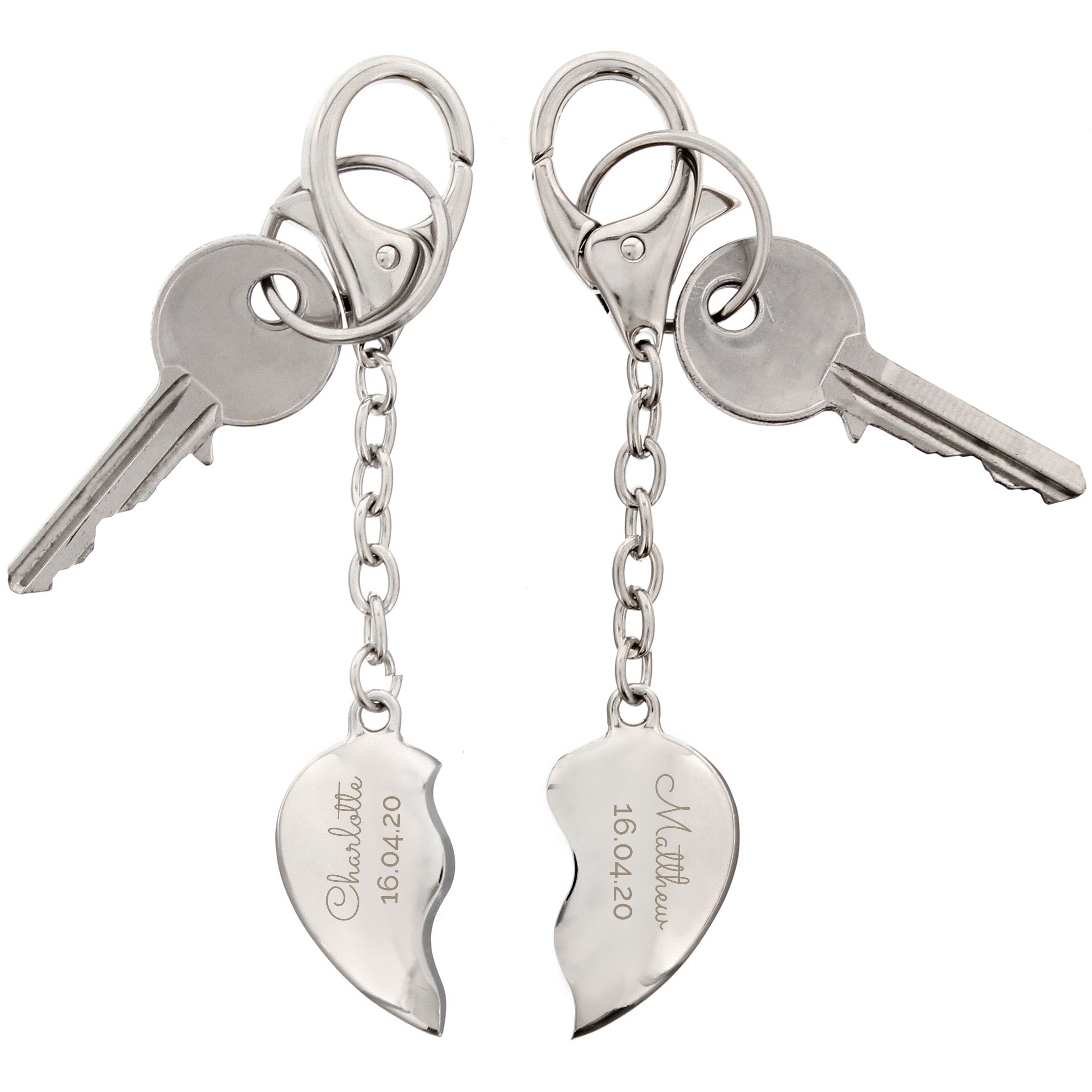 Personalised Any Message Two Hearts Keyring - gift & personalise