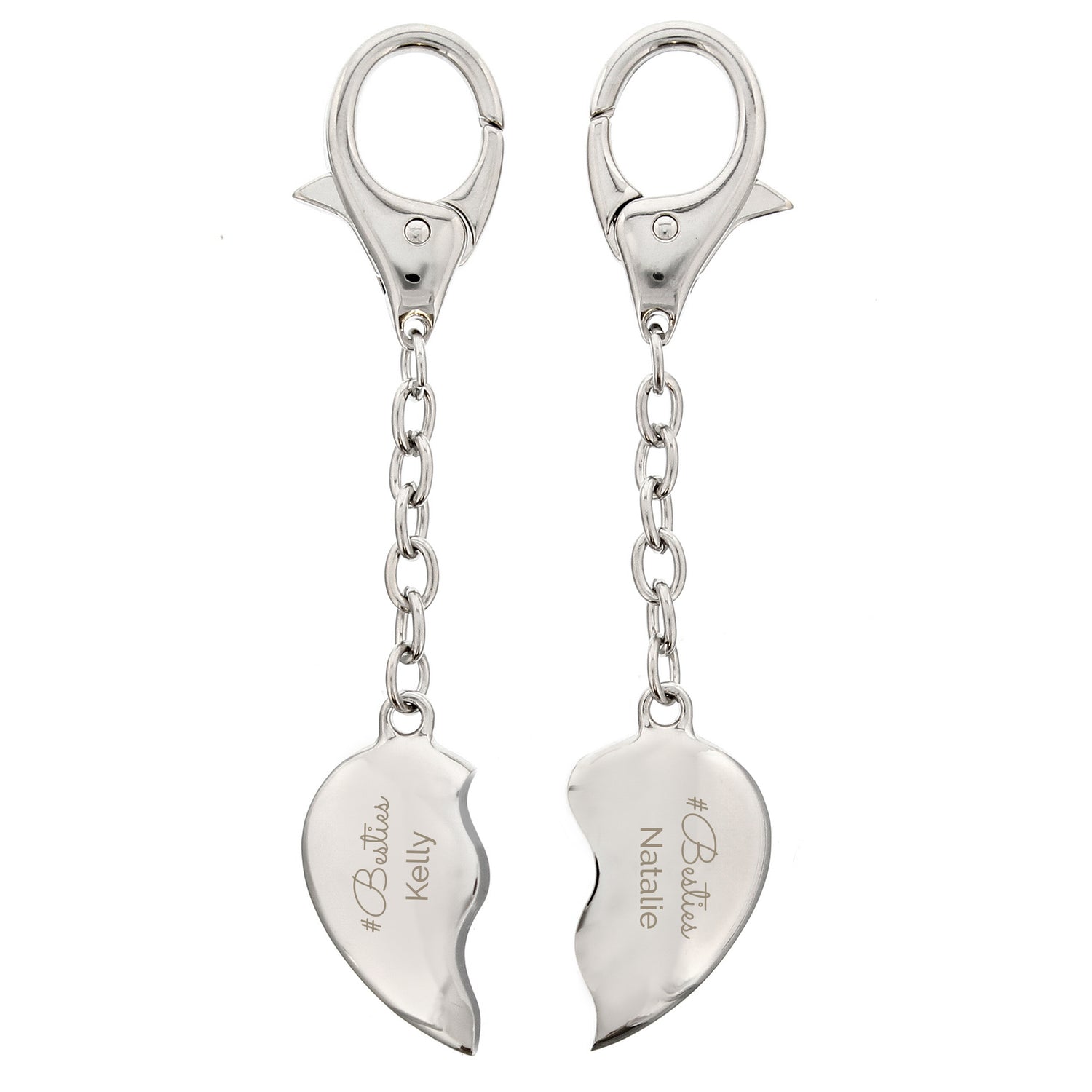 Personalised Any Message Two Hearts Keyring - gift & personalise