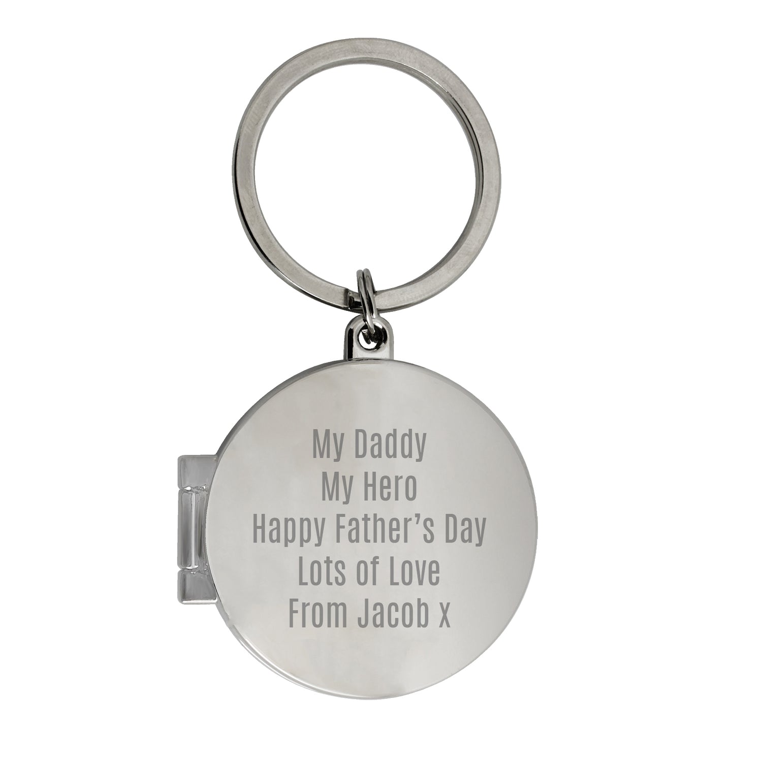 Personalised Free Text Round Photo keyring - gift & personalise