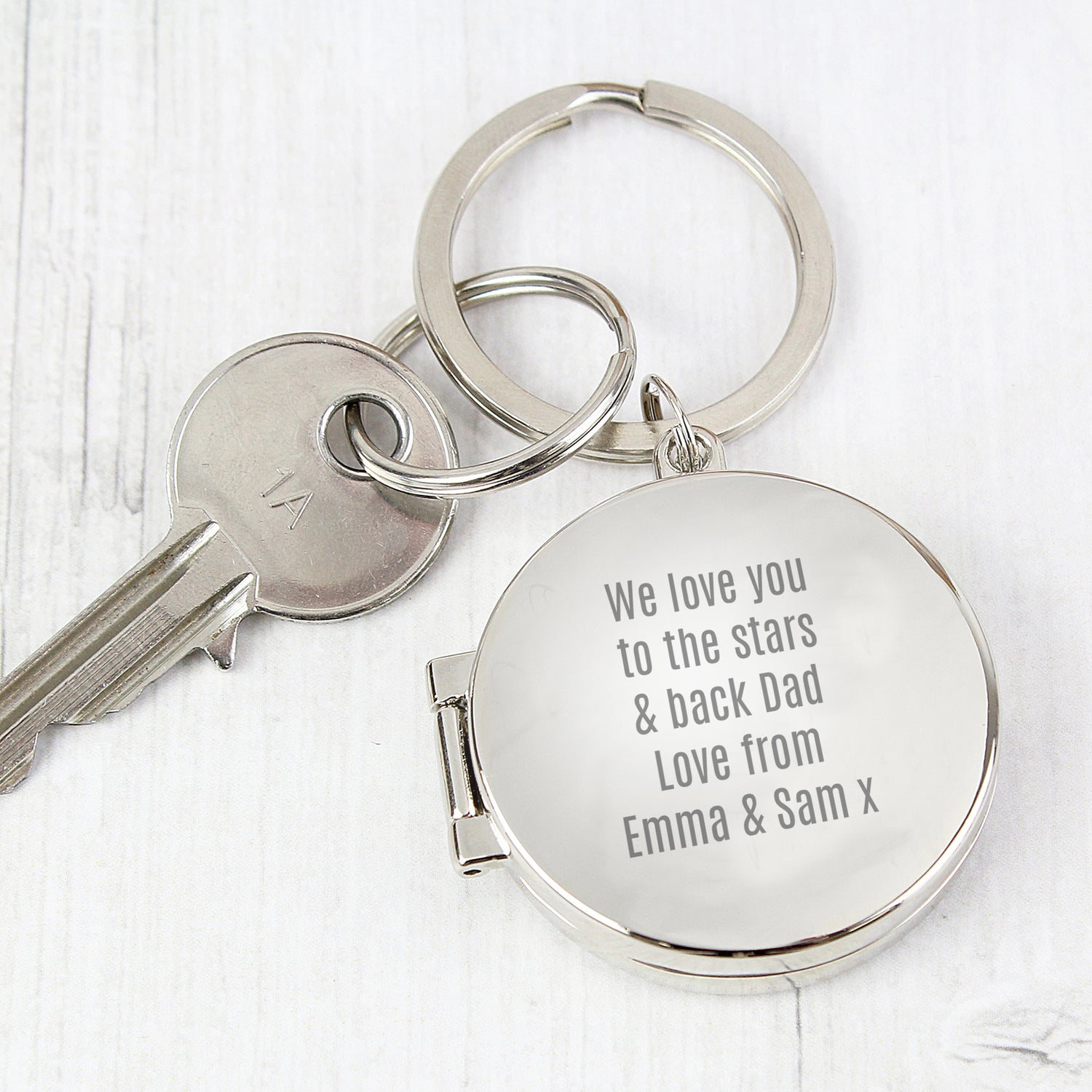 Personalised Free Text Round Photo keyring - gift & personalise