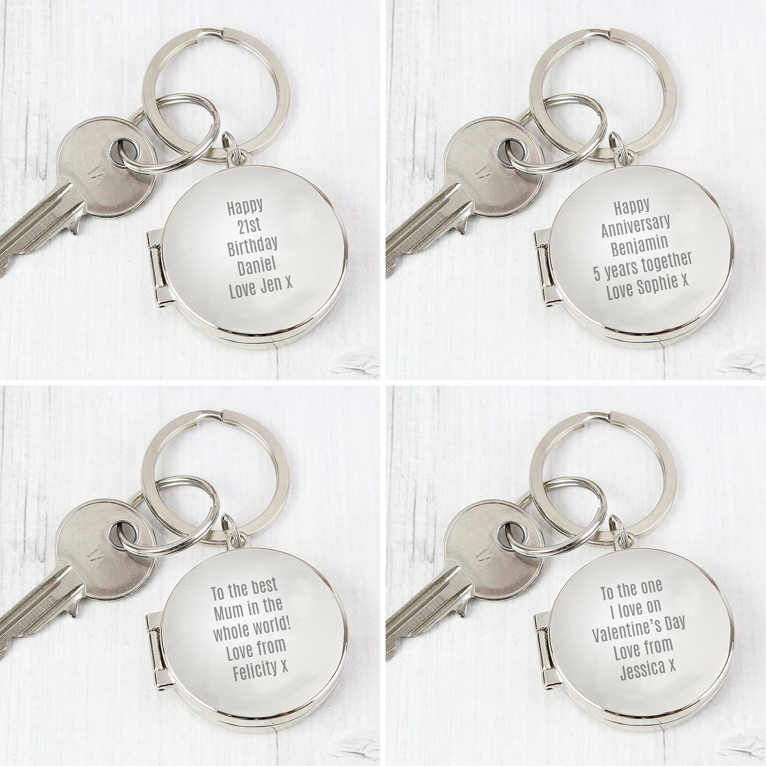 Personalised Free Text Round Photo keyring - gift & personalise