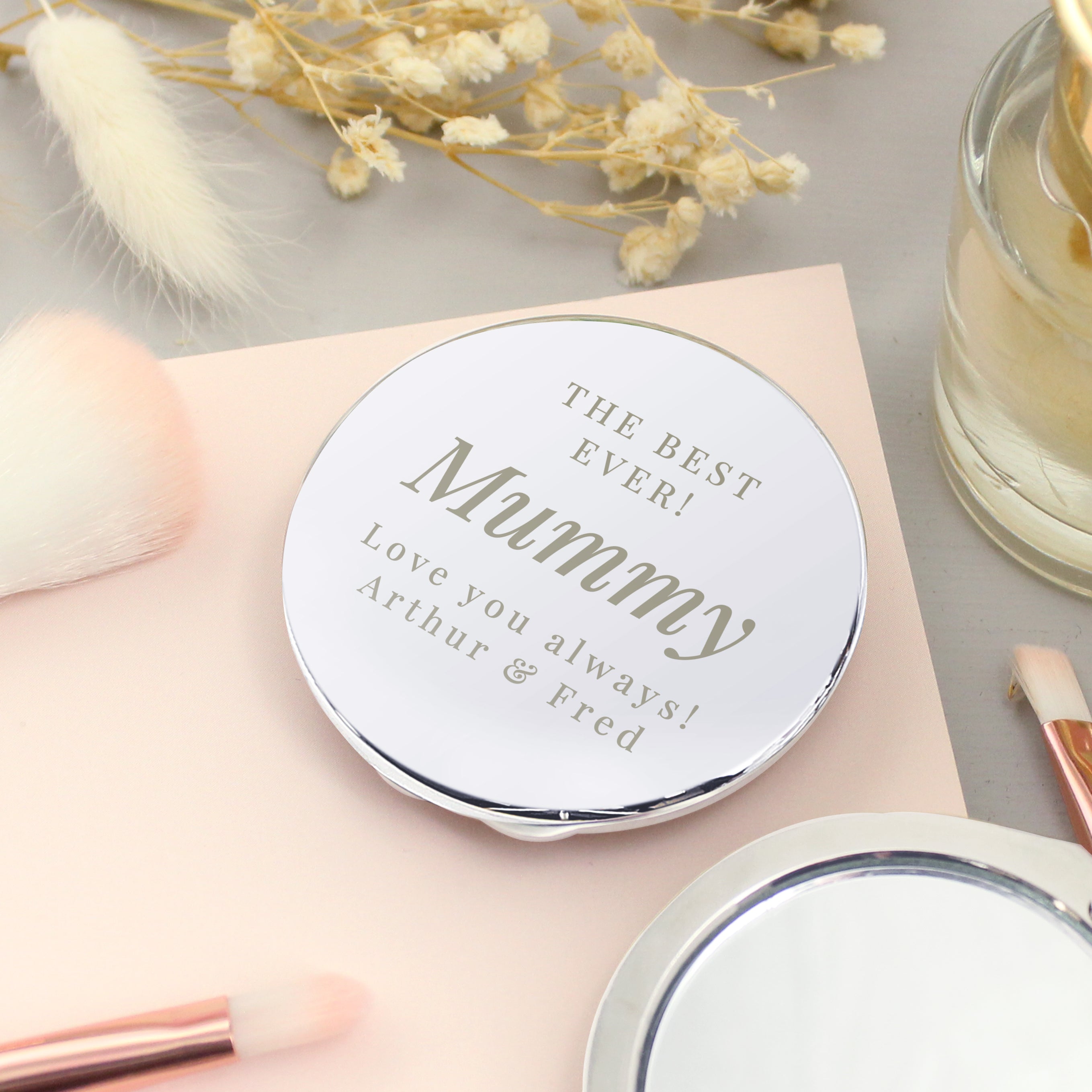 Personalised Free Text Compact Mirror - gift & personalise