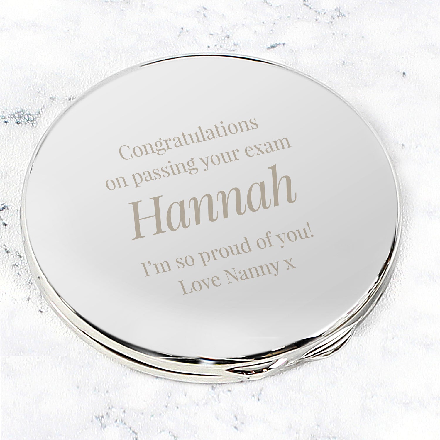 Personalised Free Text Compact Mirror - gift & personalise