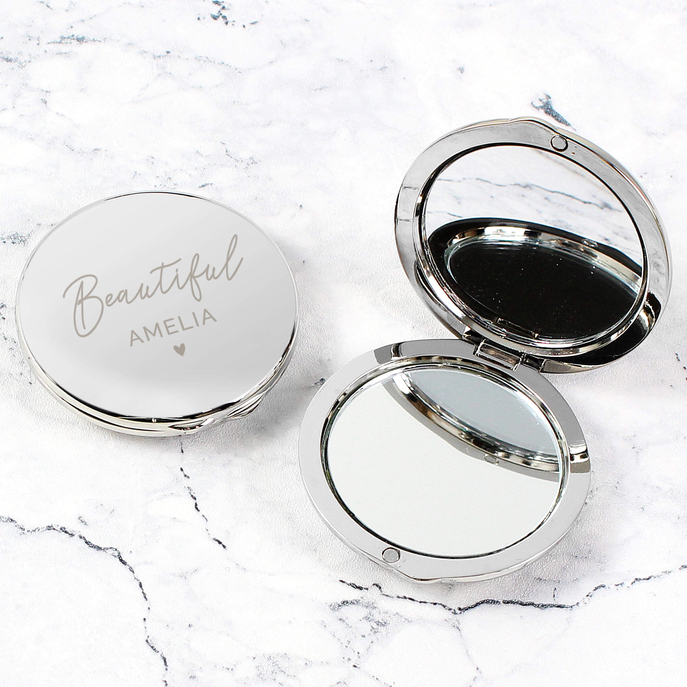 Personalised Beautiful Compact Mirror - gift & personalise