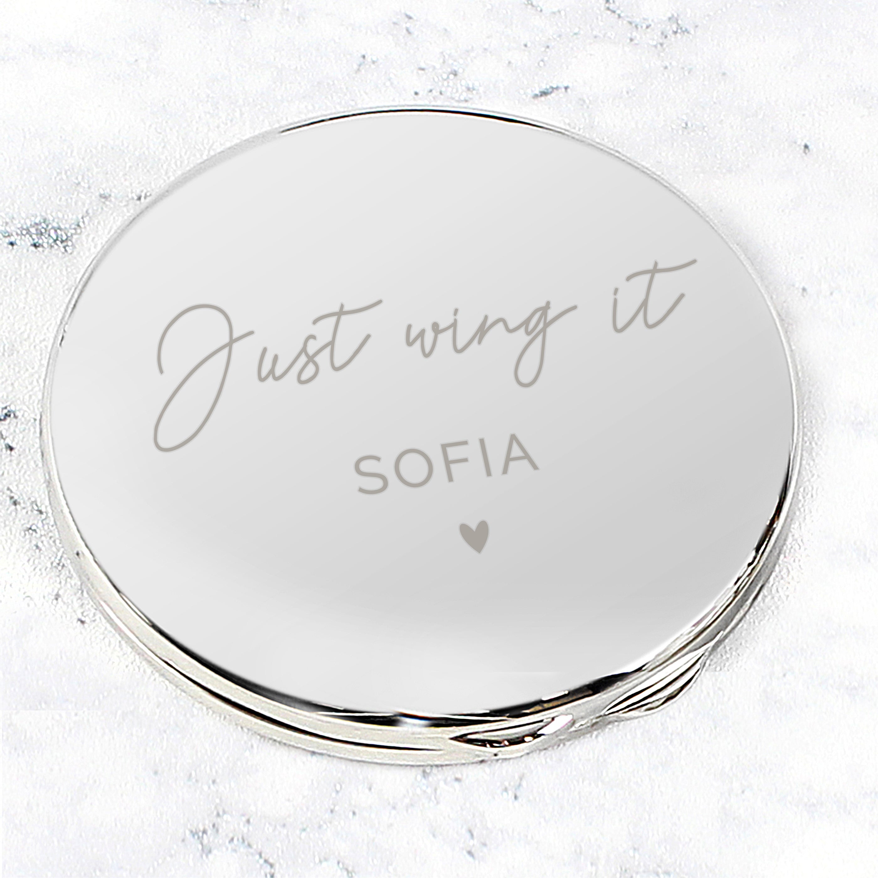 Personalised Beautiful Compact Mirror - gift & personalise