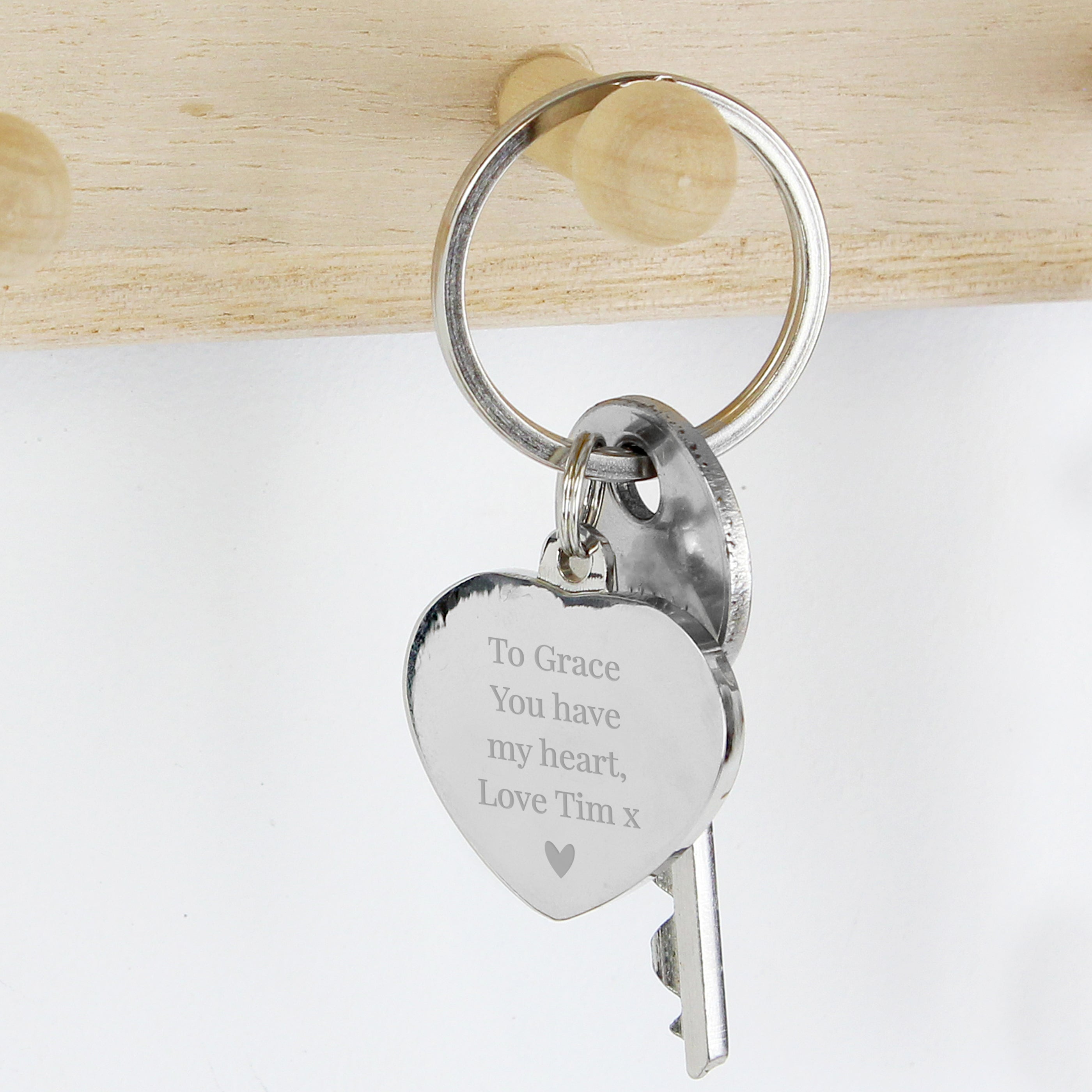 Personalised Diamante Heart Keyring - gift & personalise