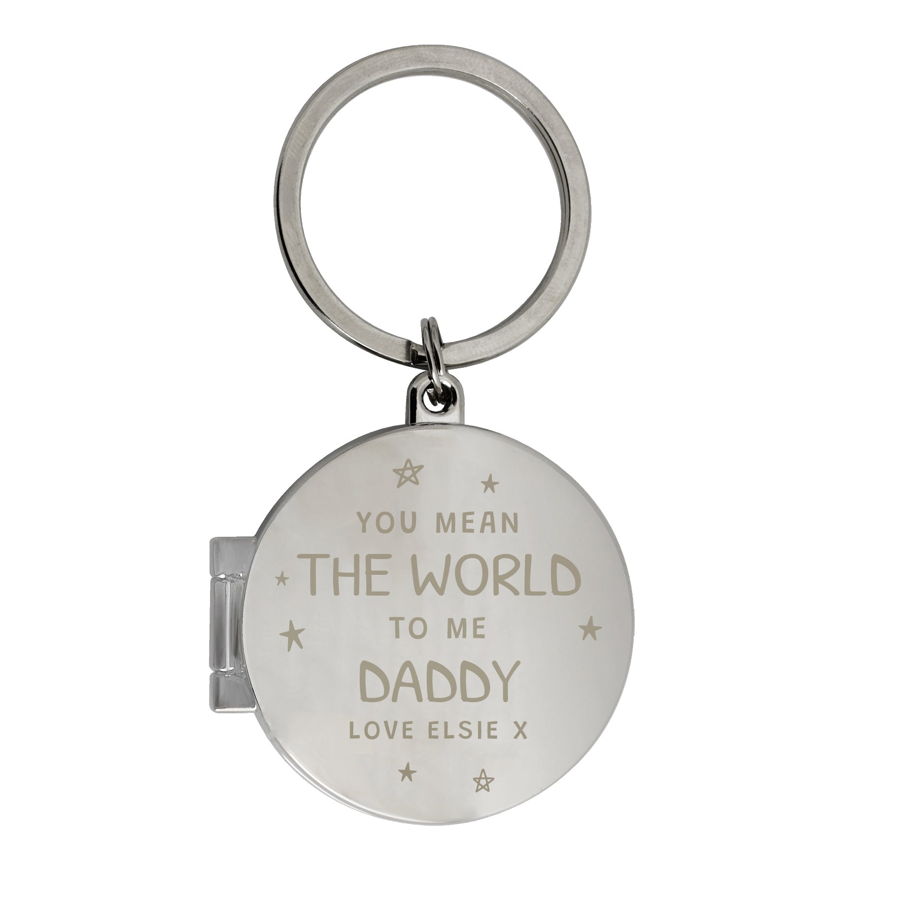 Personalised You Mean The World To Me Round Photo keyring - gift & personalise