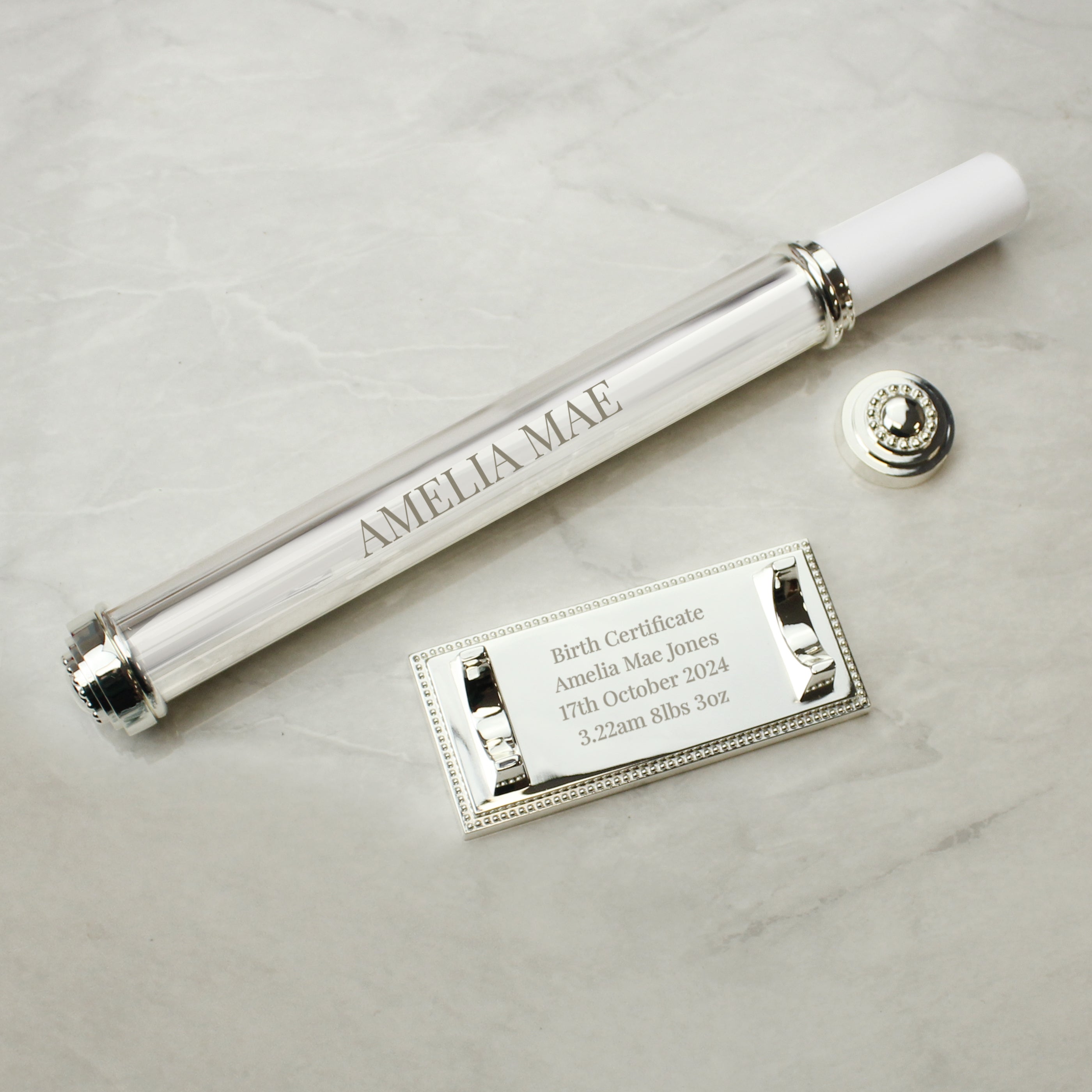 Personalised Free Text Silver Plated Certificate Holder - gift & personalise