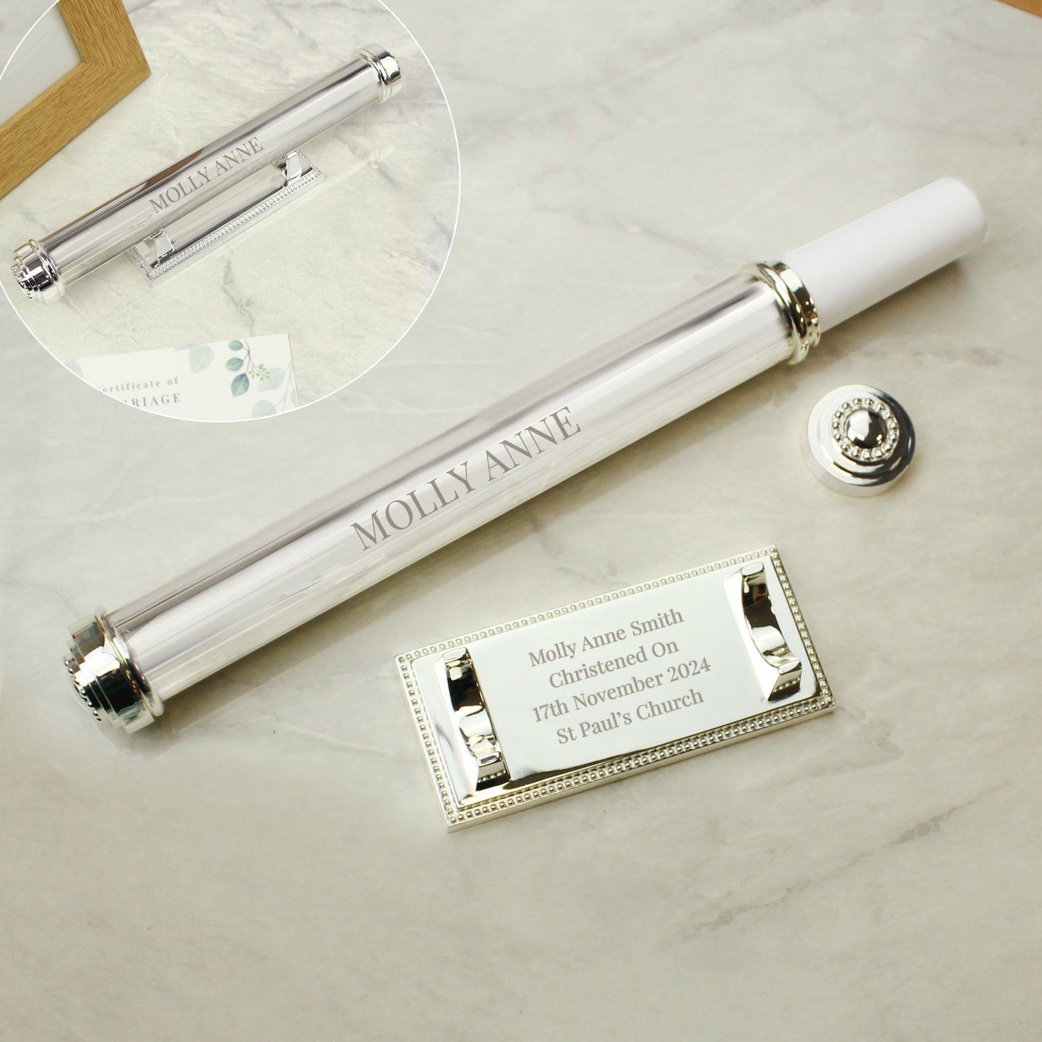 Personalised Free Text Silver Plated Certificate Holder - gift & personalise