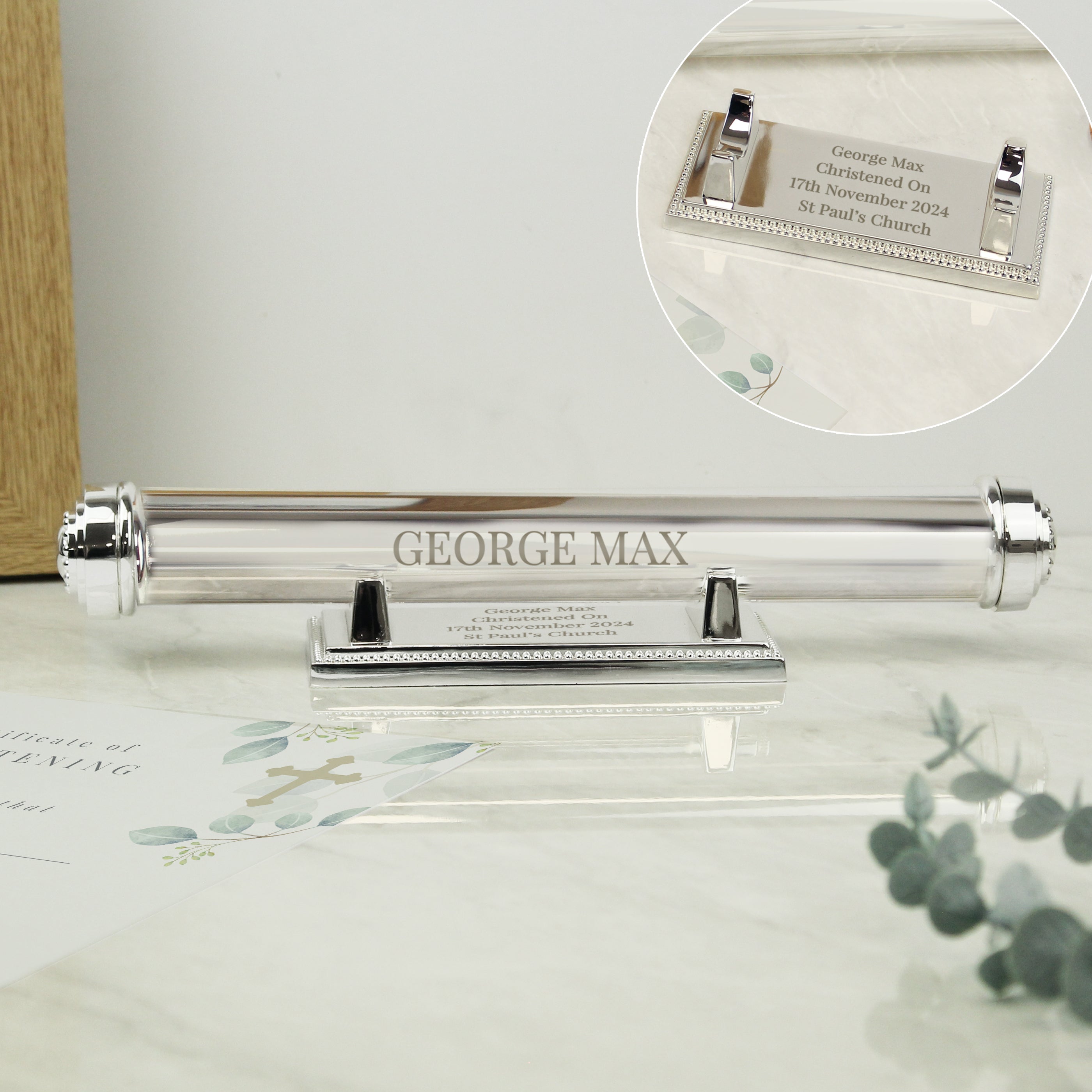 Personalised Free Text Silver Plated Certificate Holder - gift & personalise