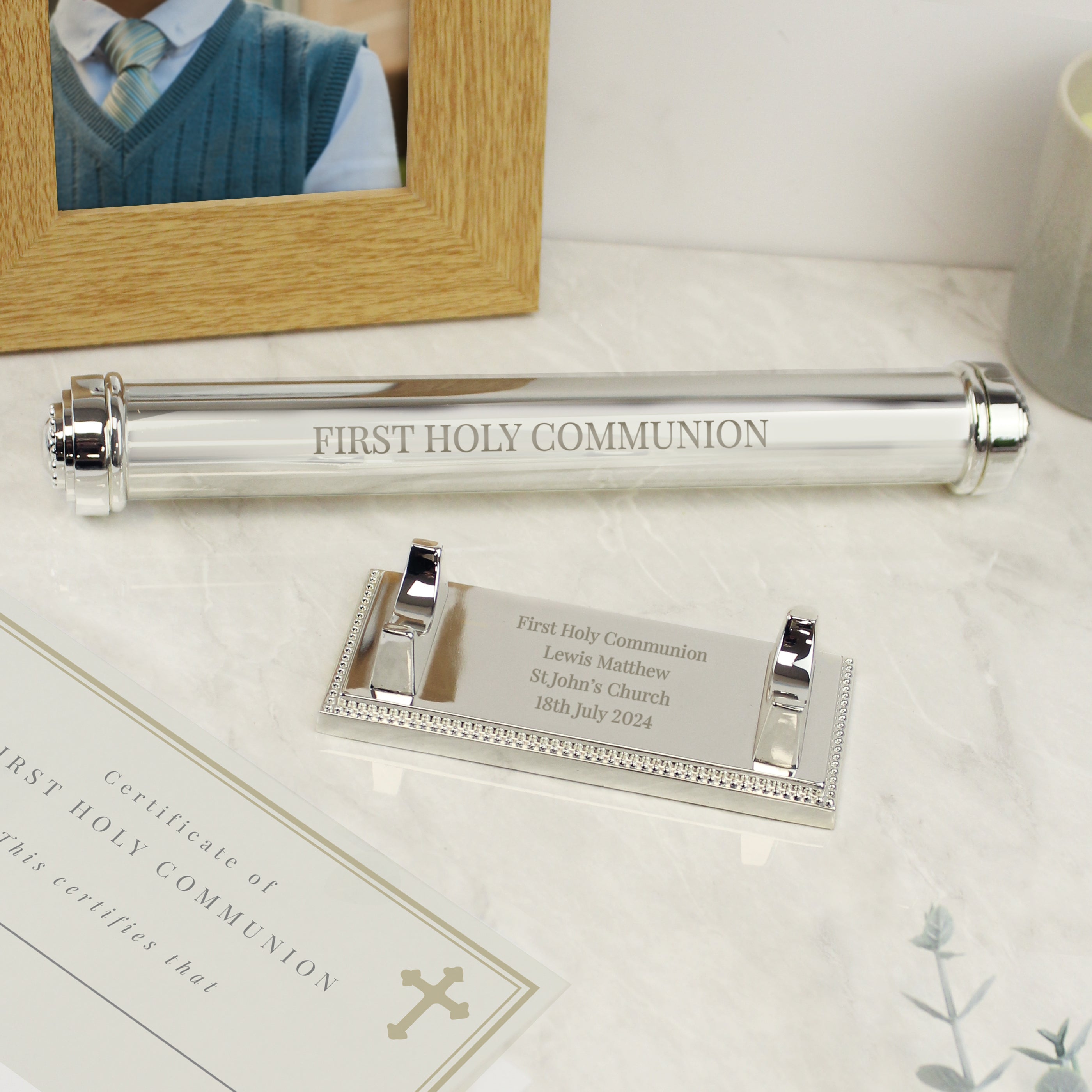 Personalised Free Text Silver Plated Certificate Holder - gift & personalise