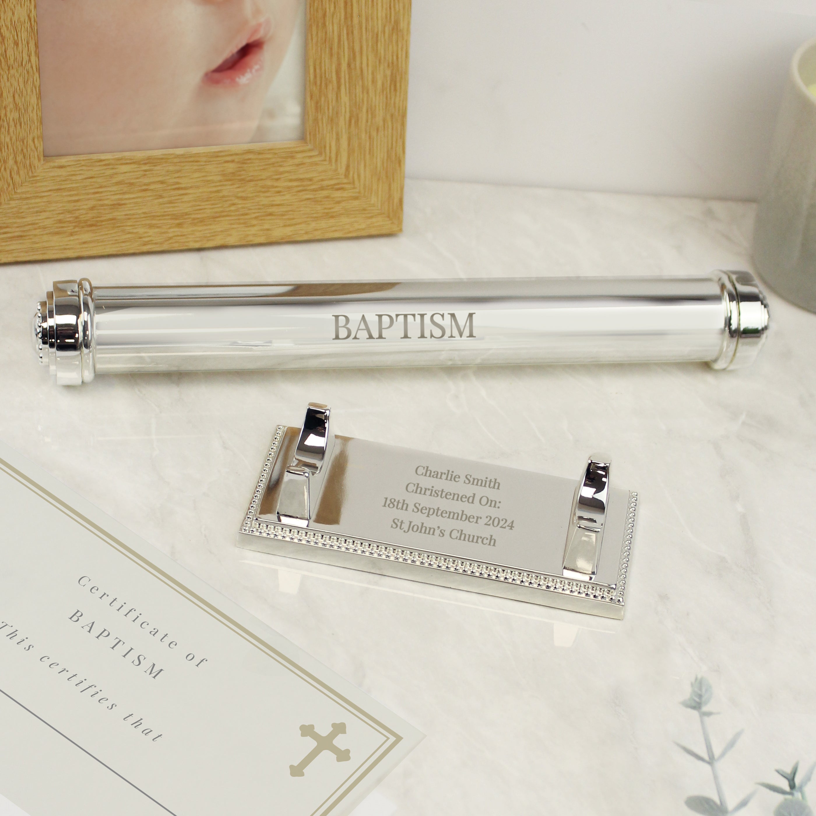 Personalised Free Text Silver Plated Certificate Holder - gift & personalise