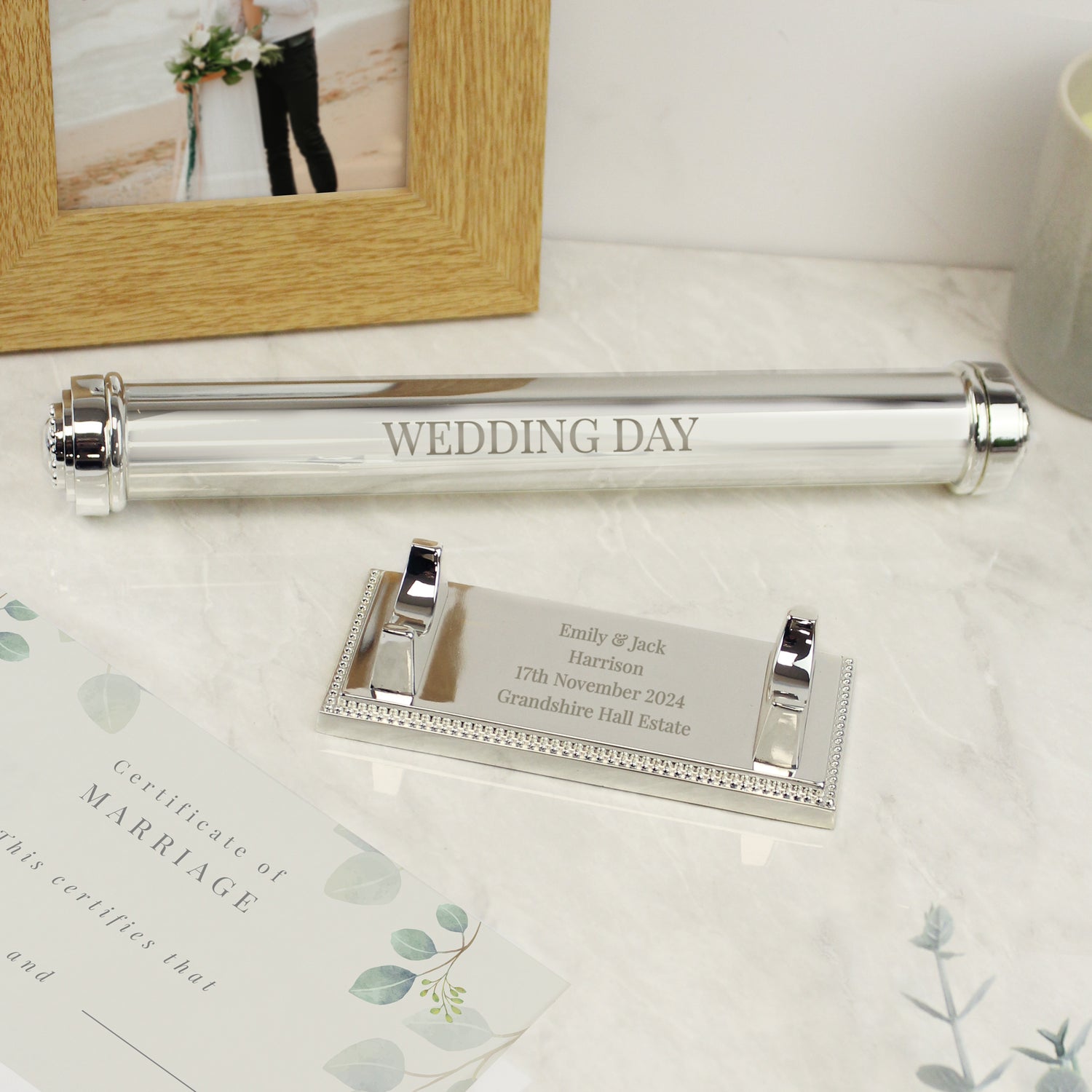 Personalised Free Text Silver Plated Certificate Holder - gift & personalise