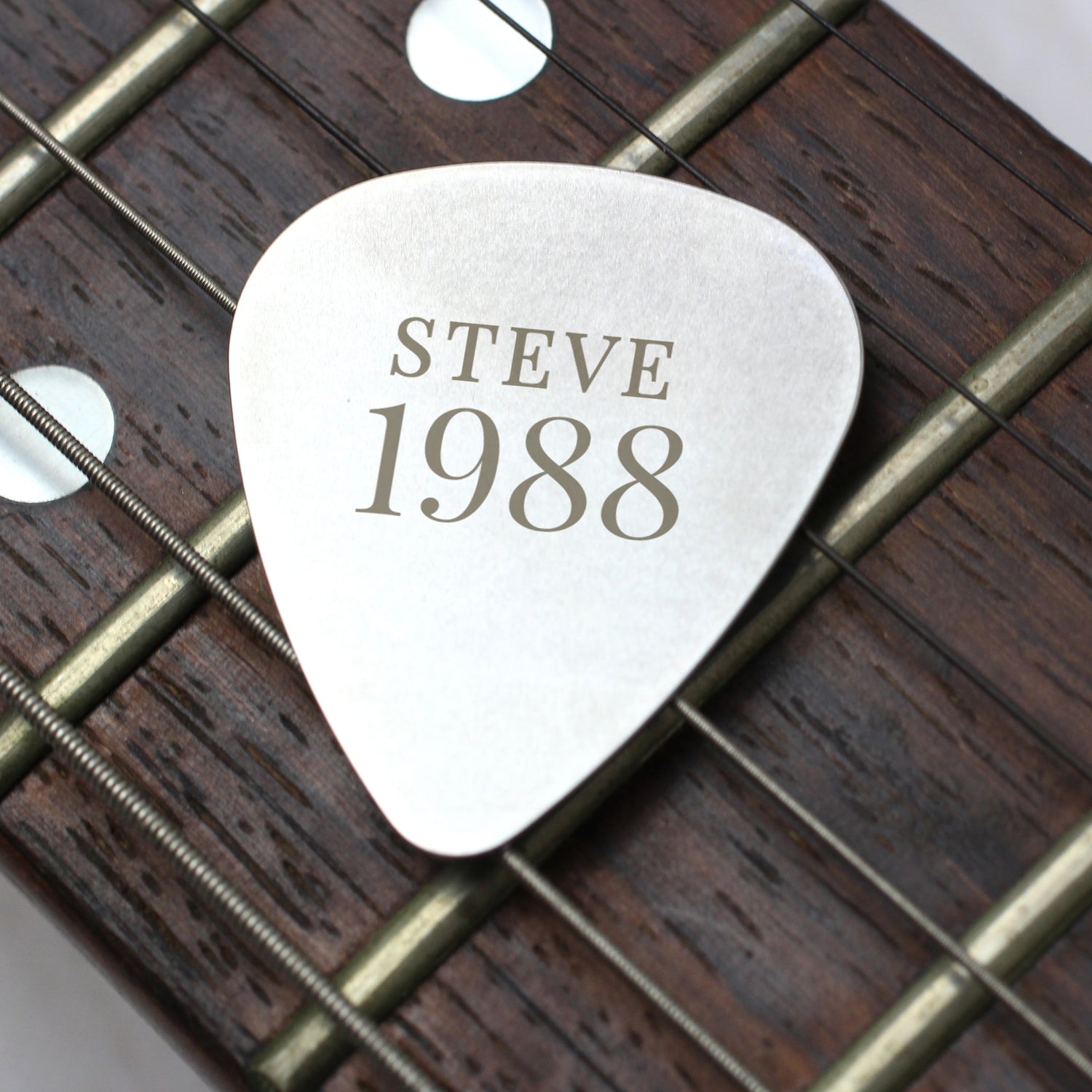 Personalised Year Silver Plectrum - gift & personalise