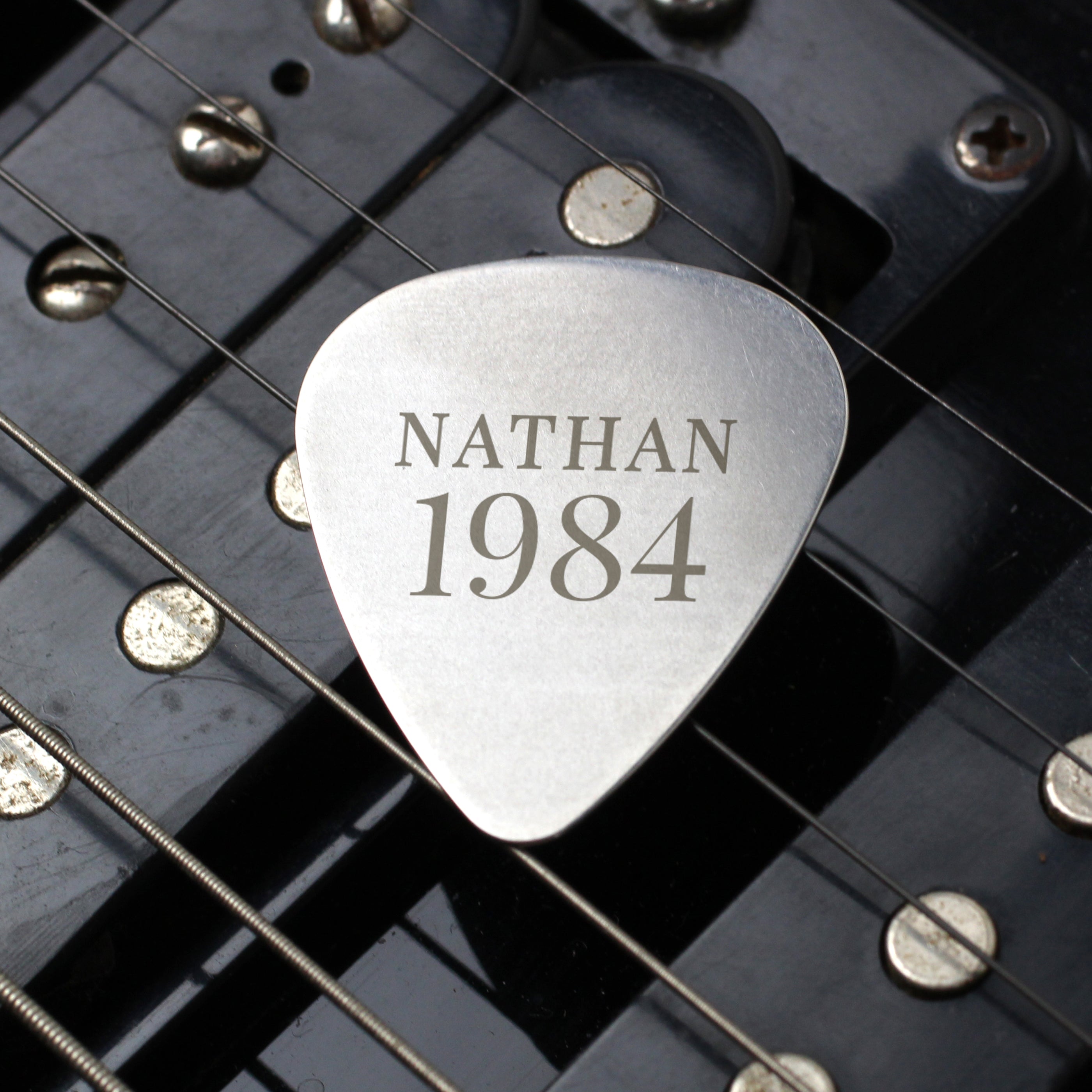 Personalised Year Silver Plectrum - gift & personalise