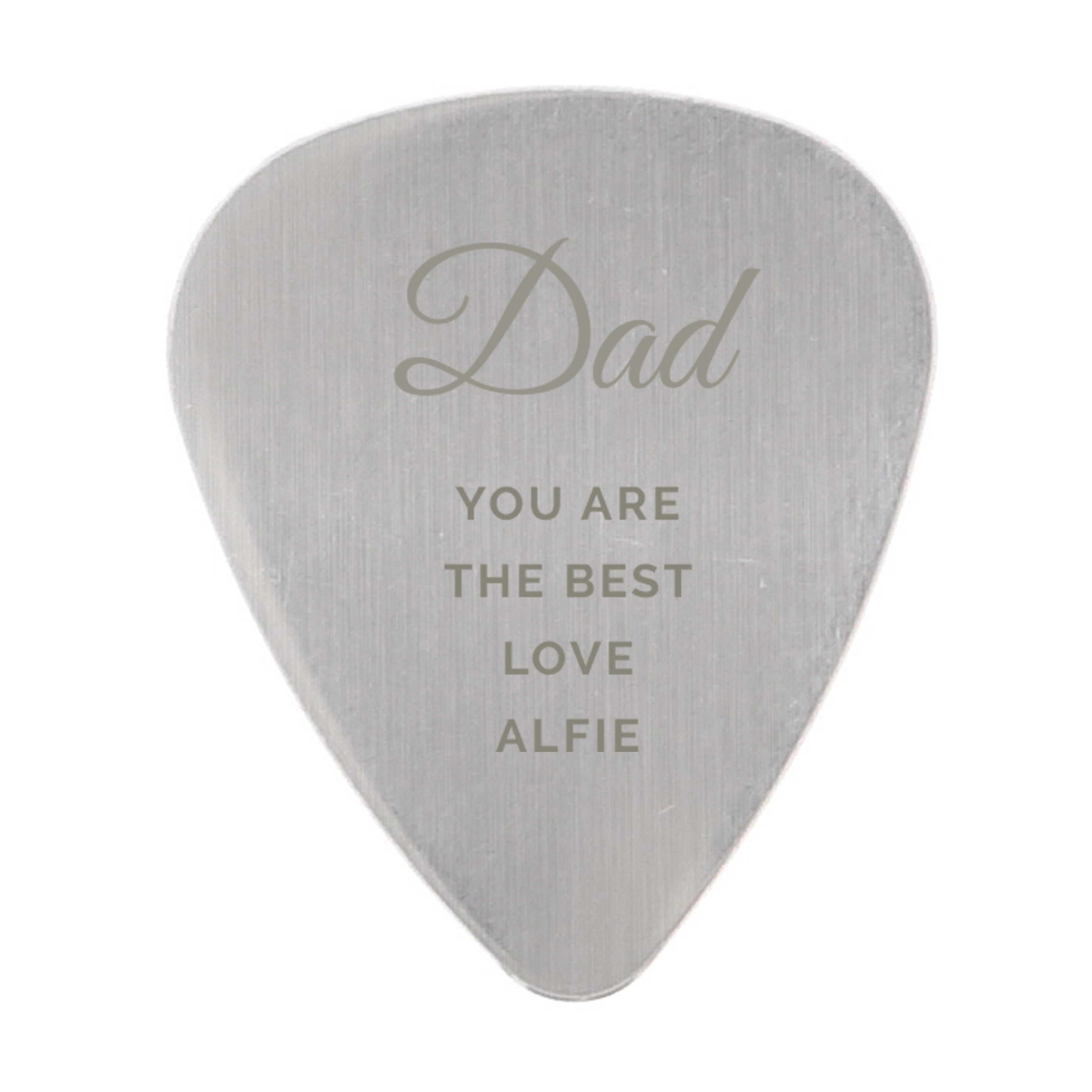 Personalised Free Text Big Name Silver Plectrum - gift & personalise