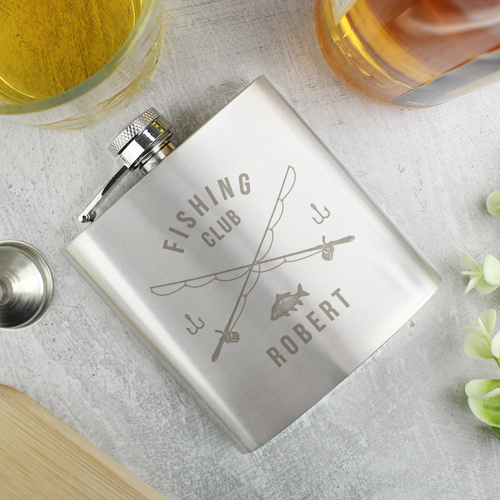 Personalised Fishing Hip Flask - gift & personalise