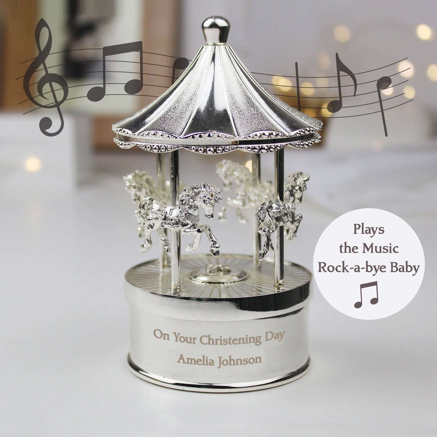 Personalised Musical Carousel Ornament - gift & personalise