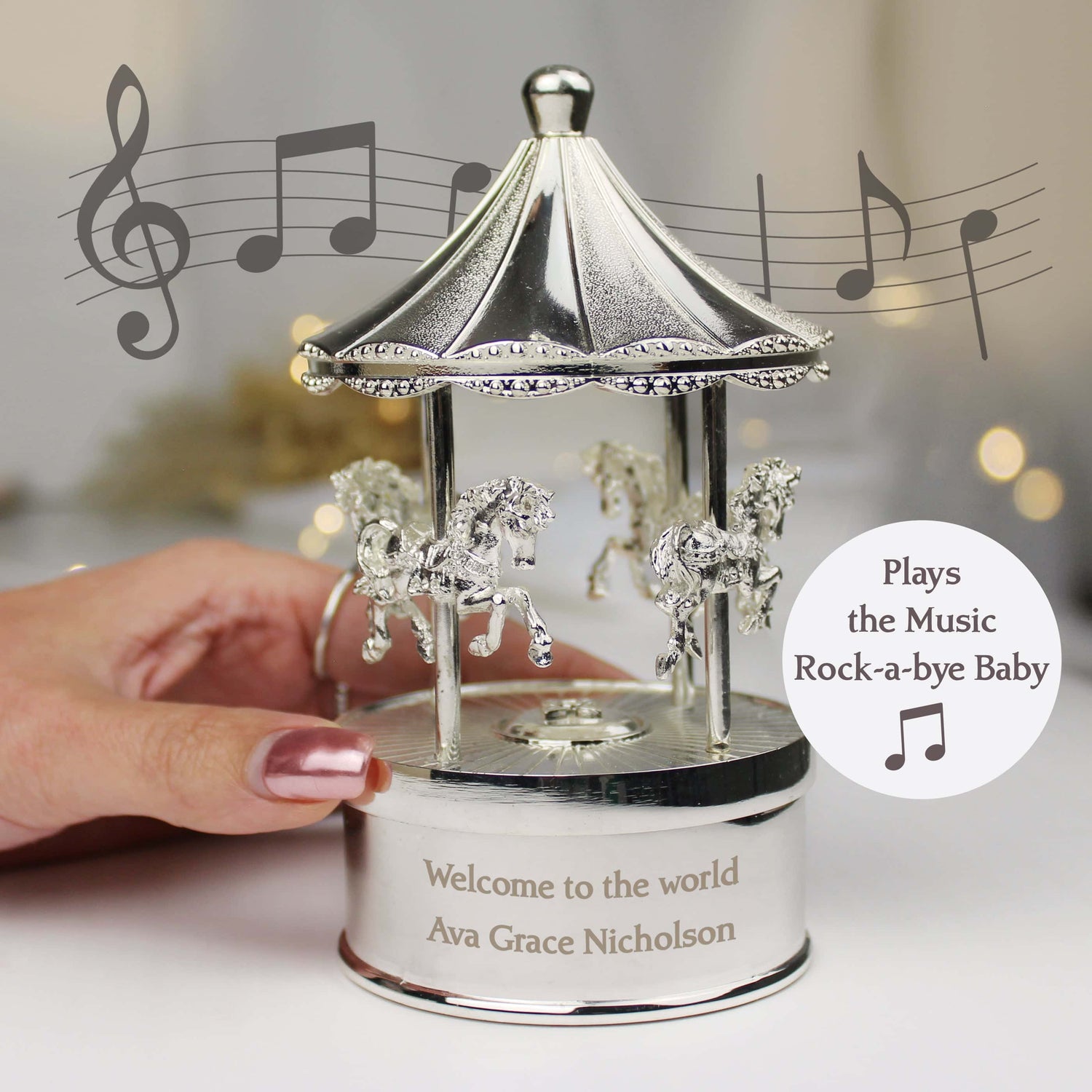 Personalised Musical Carousel Ornament - gift & personalise