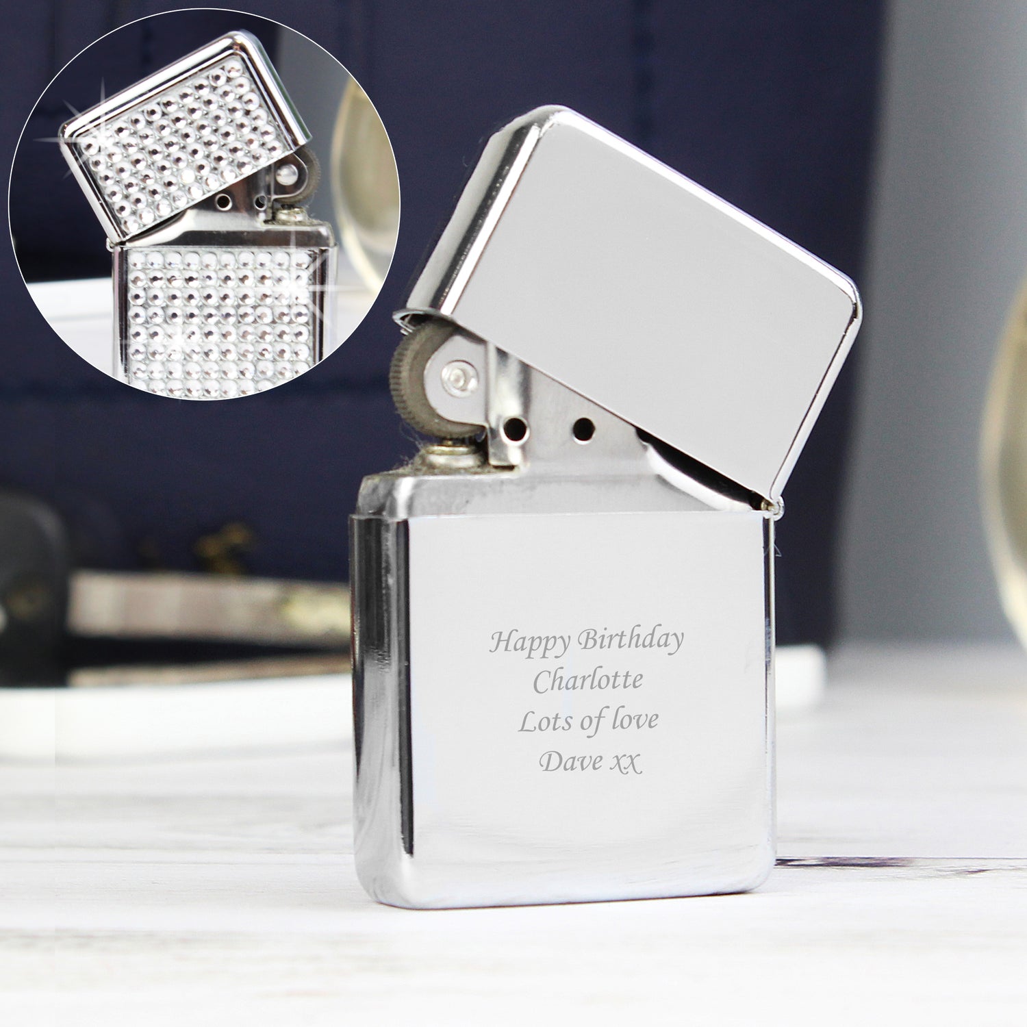 Personalised Diamante Lighter - gift & personalise