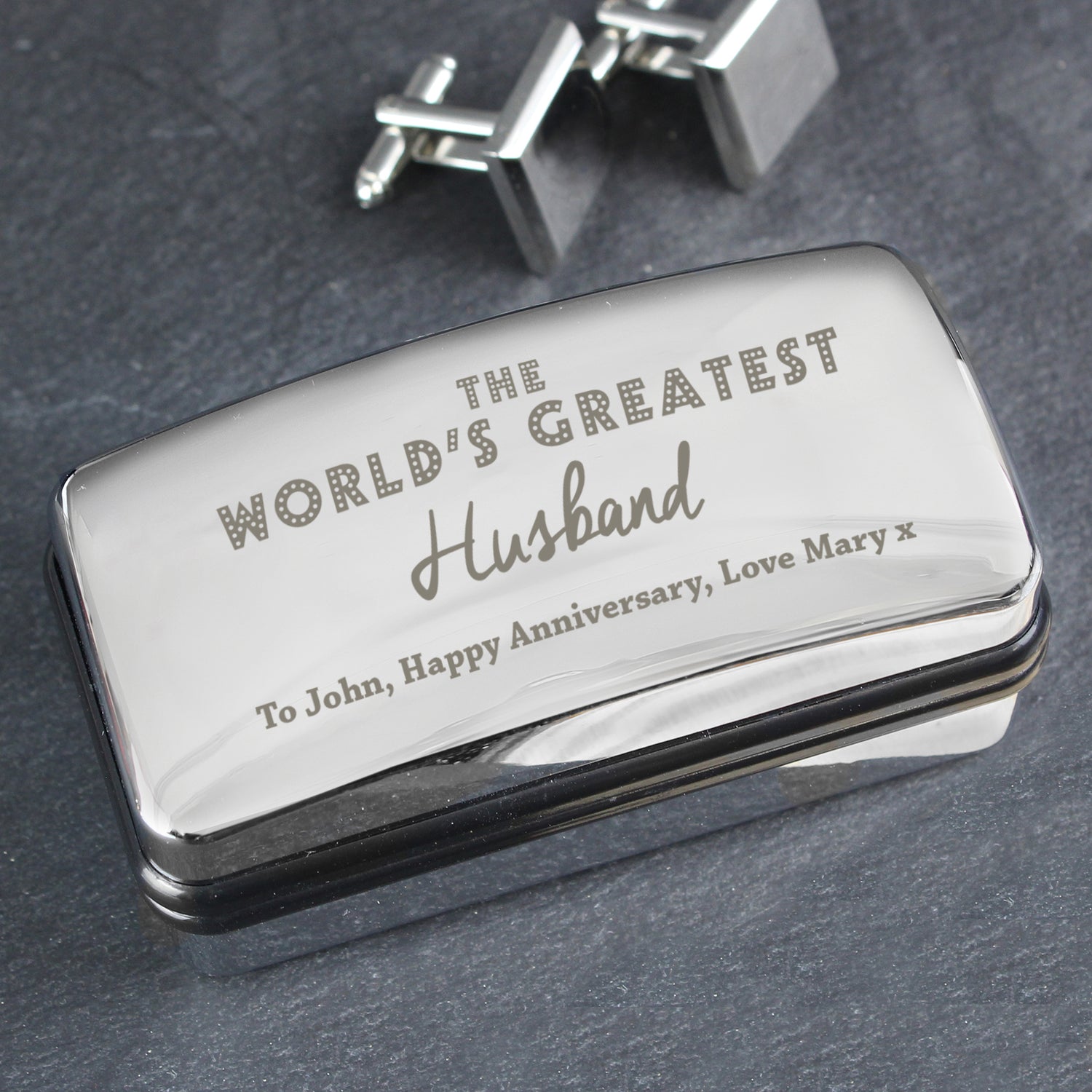 Personalised 'The World's Greatest' Cufflink Box - gift & personalise