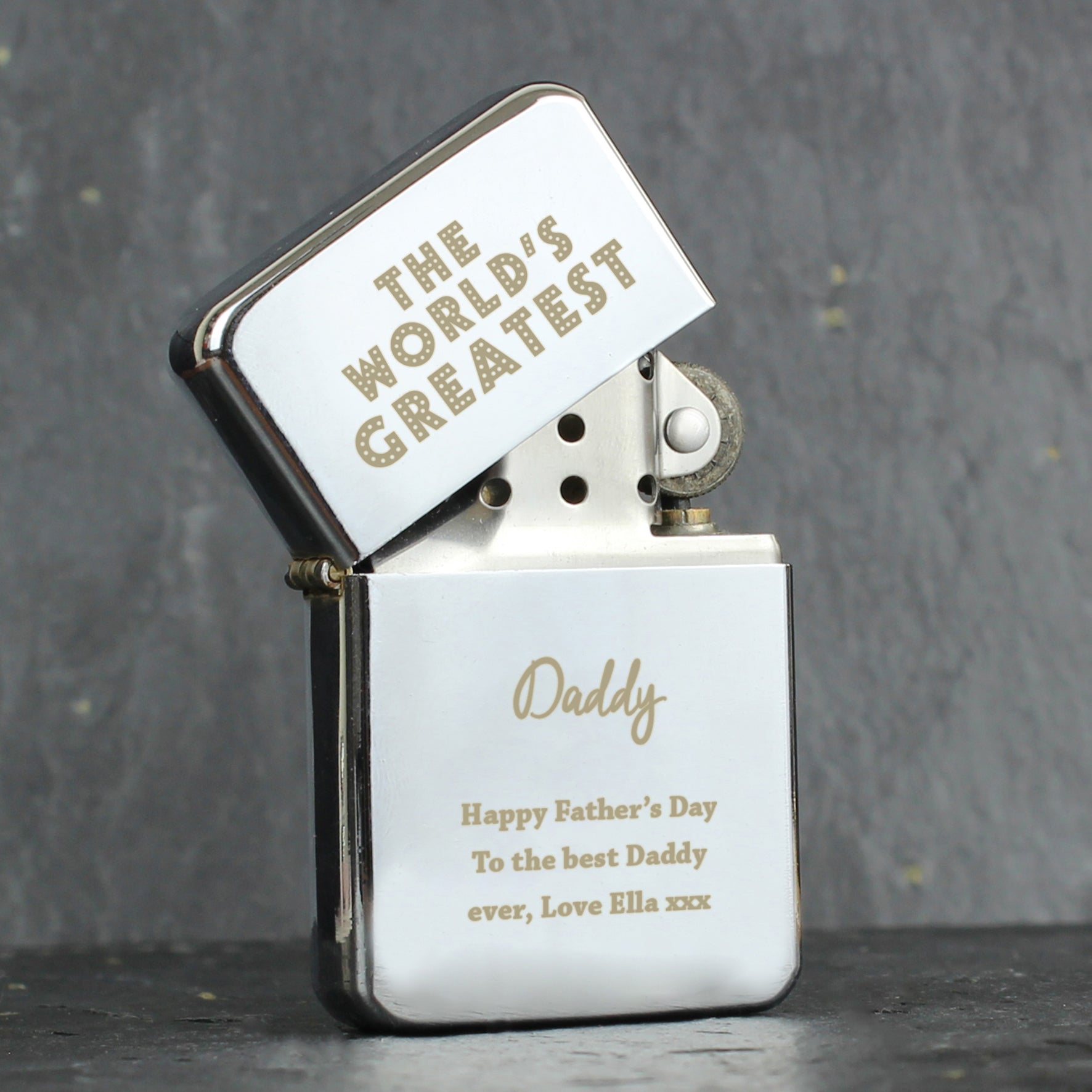 Personalised 'The World's Greatest' Silver Lighter - gift & personalise