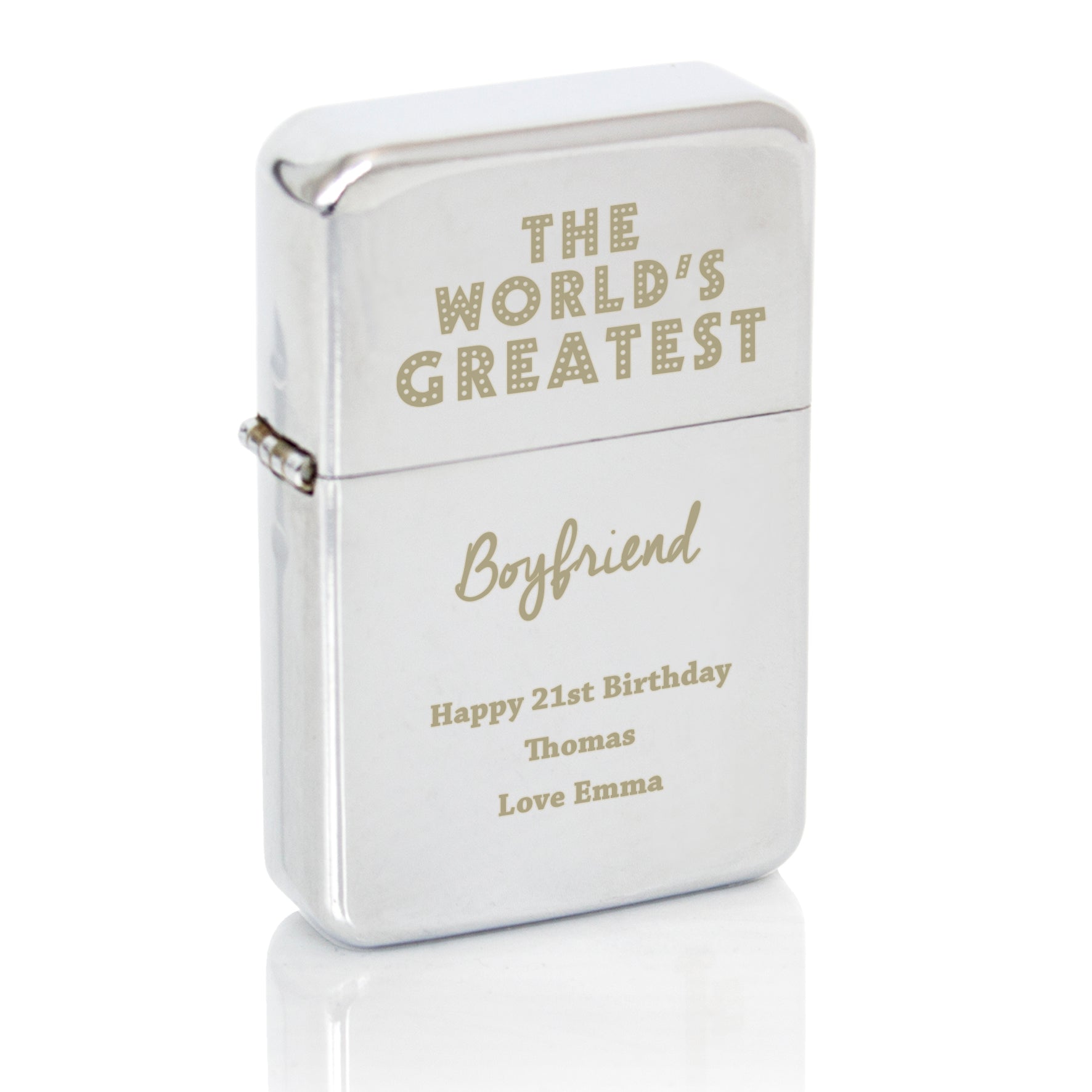 Personalised 'The World's Greatest' Silver Lighter - gift & personalise