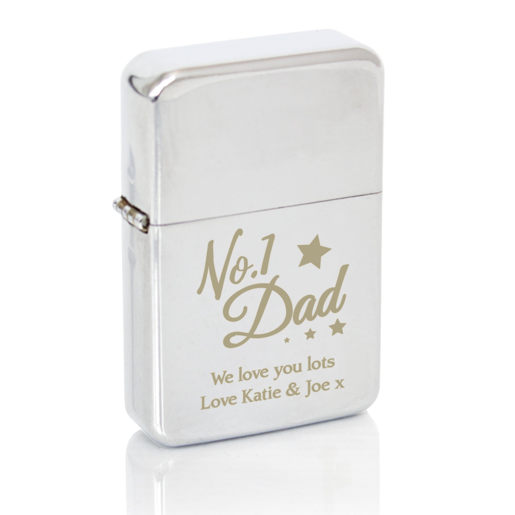 Personalised No.1 Dad Silver Lighter - gift & personalise