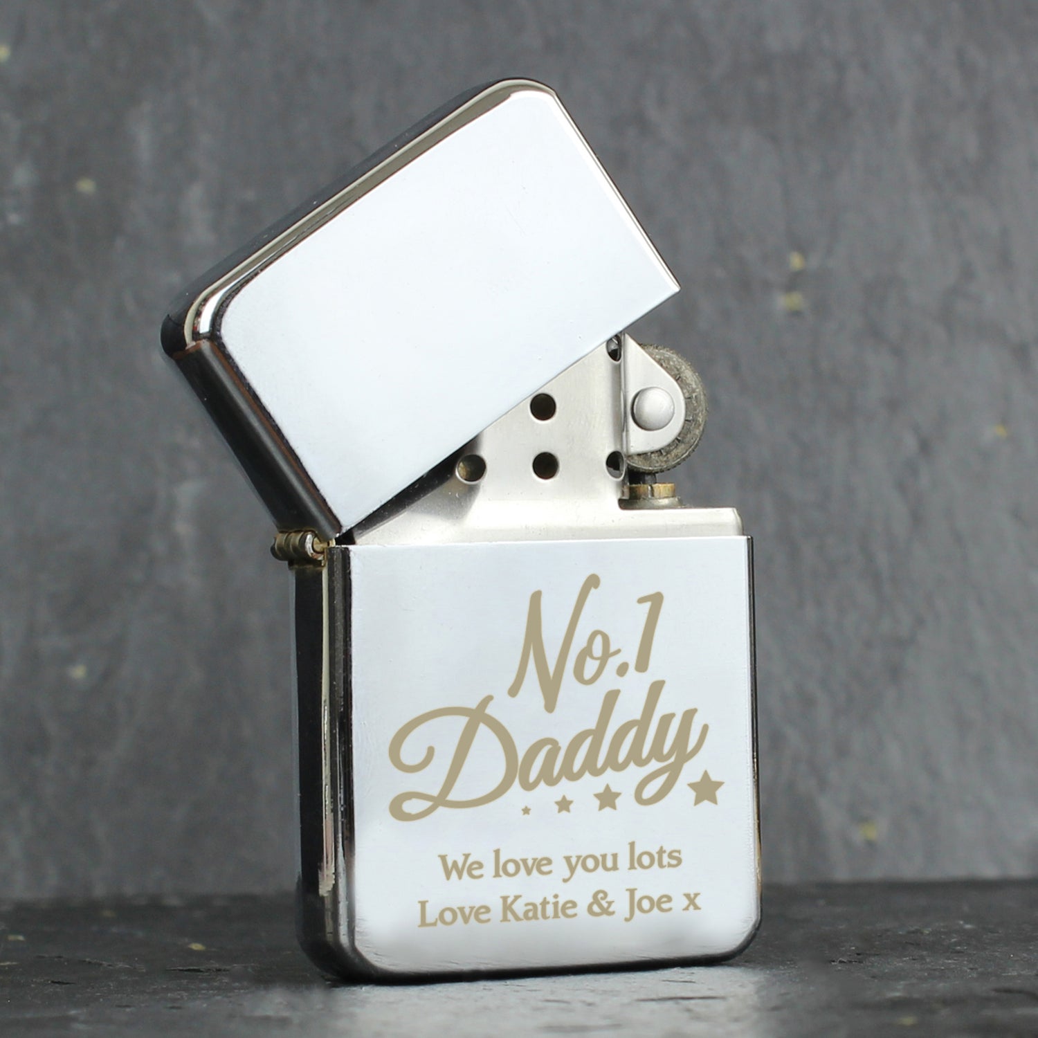 Personalised No.1 Daddy Silver Lighter - gift & personalise