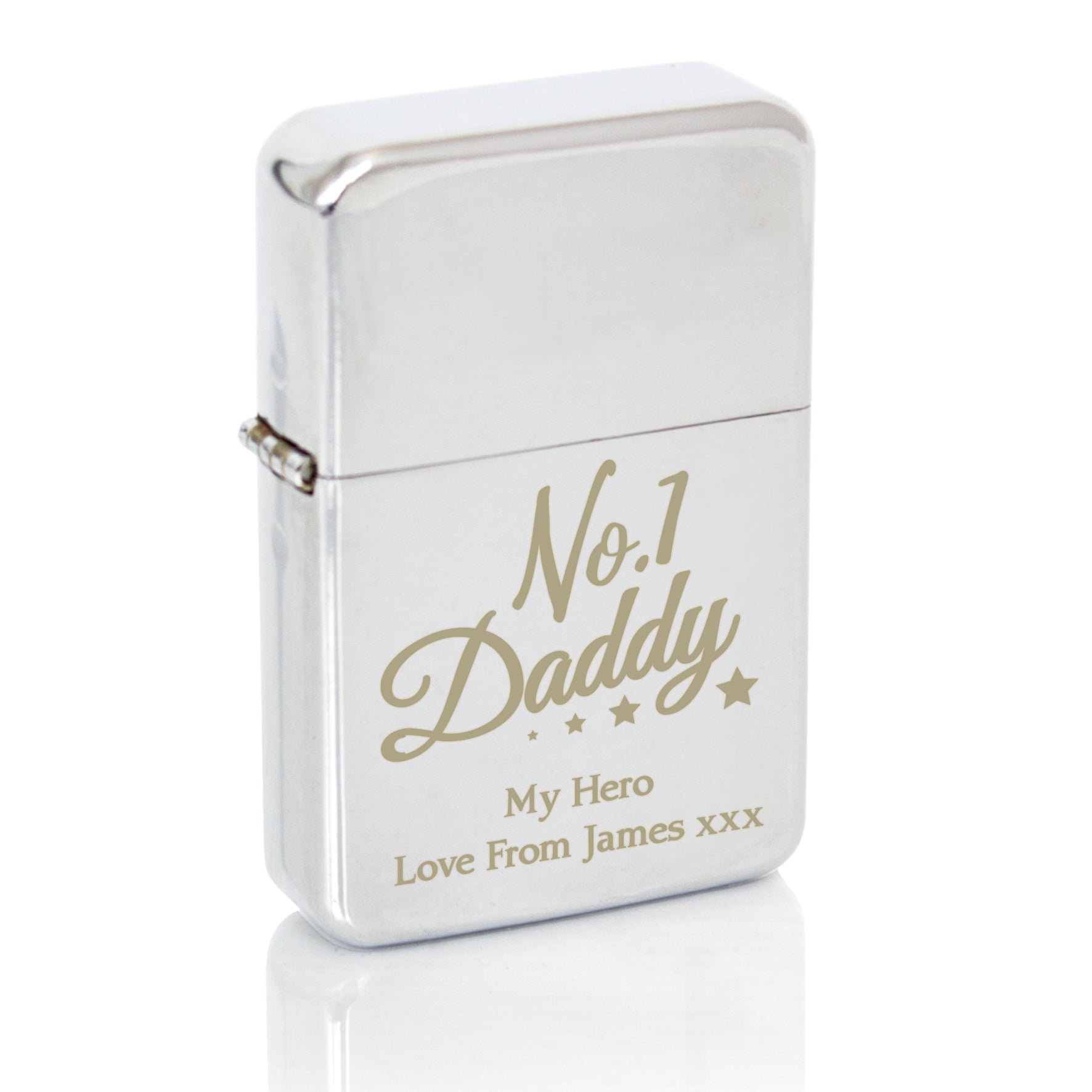 Personalised No.1 Daddy Silver Lighter - gift & personalise