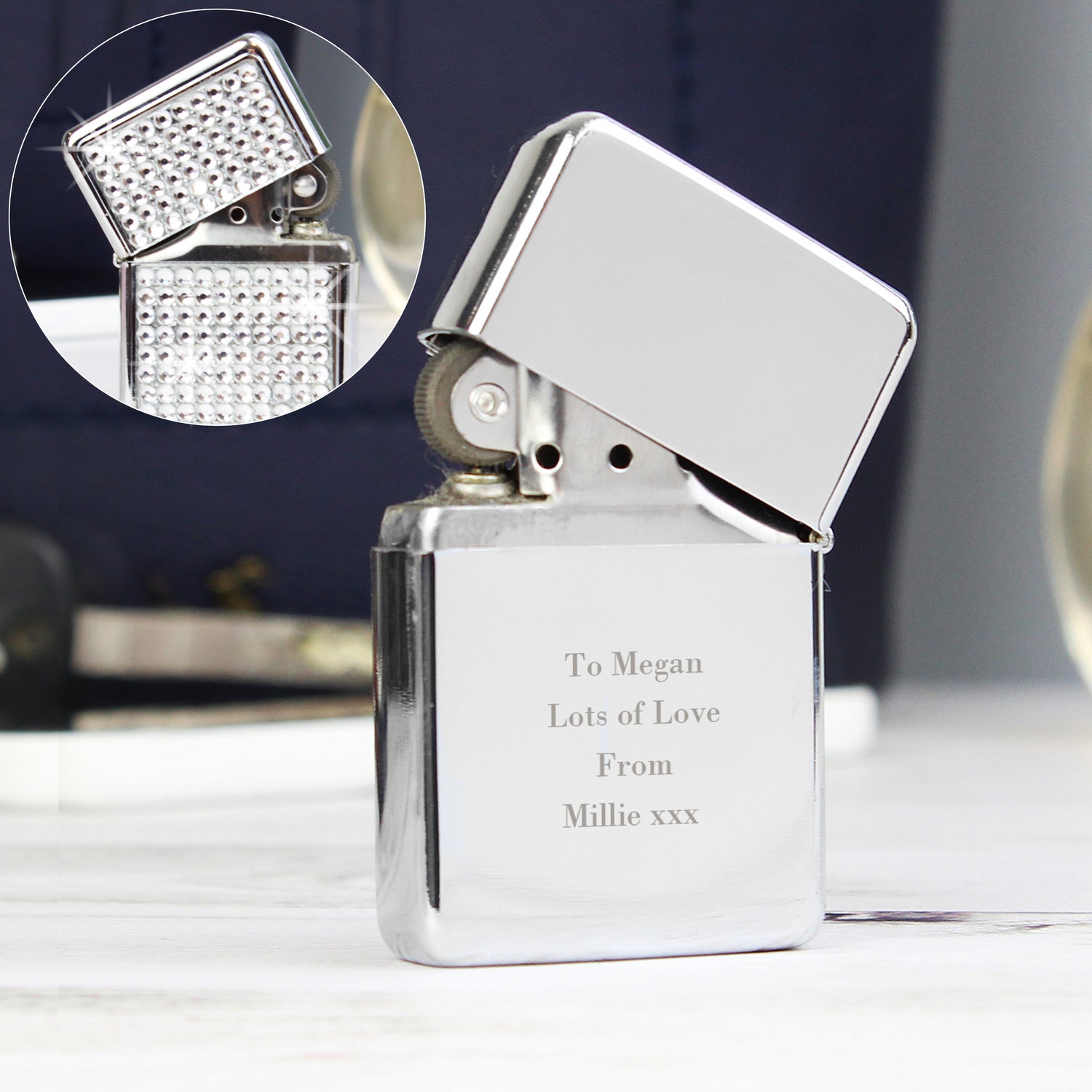 Personalised Any Message Diamante Lighter - gift & personalise