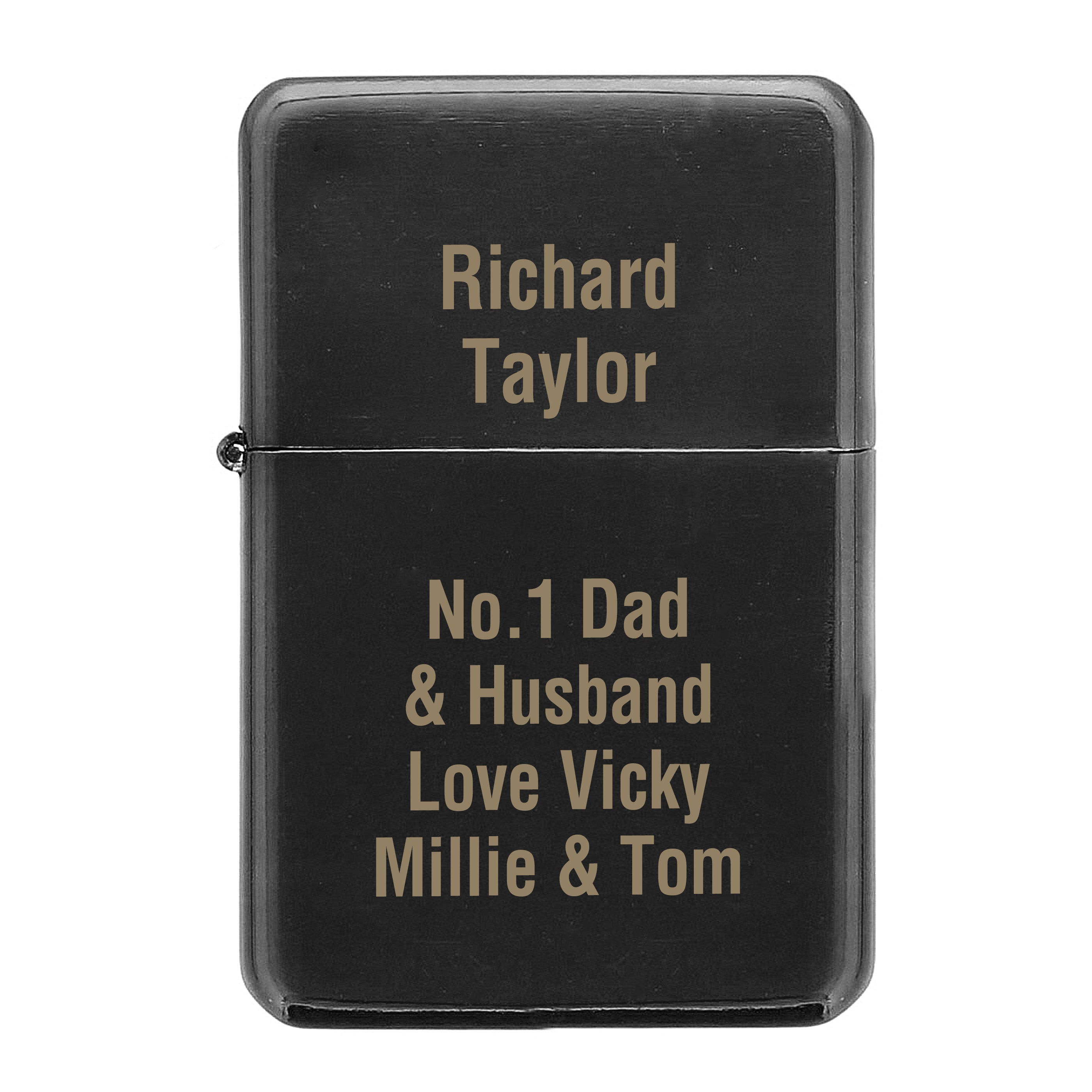 Personalised Black Lighter - gift & personalise